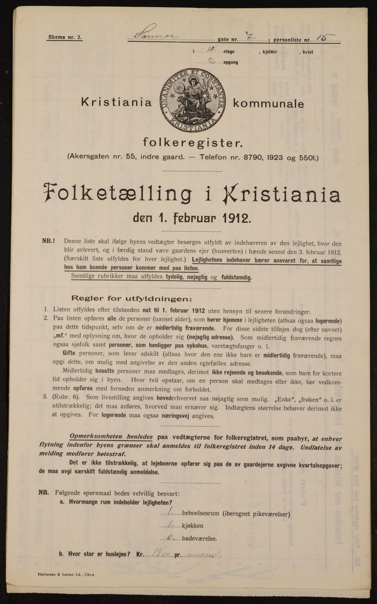 OBA, Municipal Census 1912 for Kristiania, 1912, p. 88725