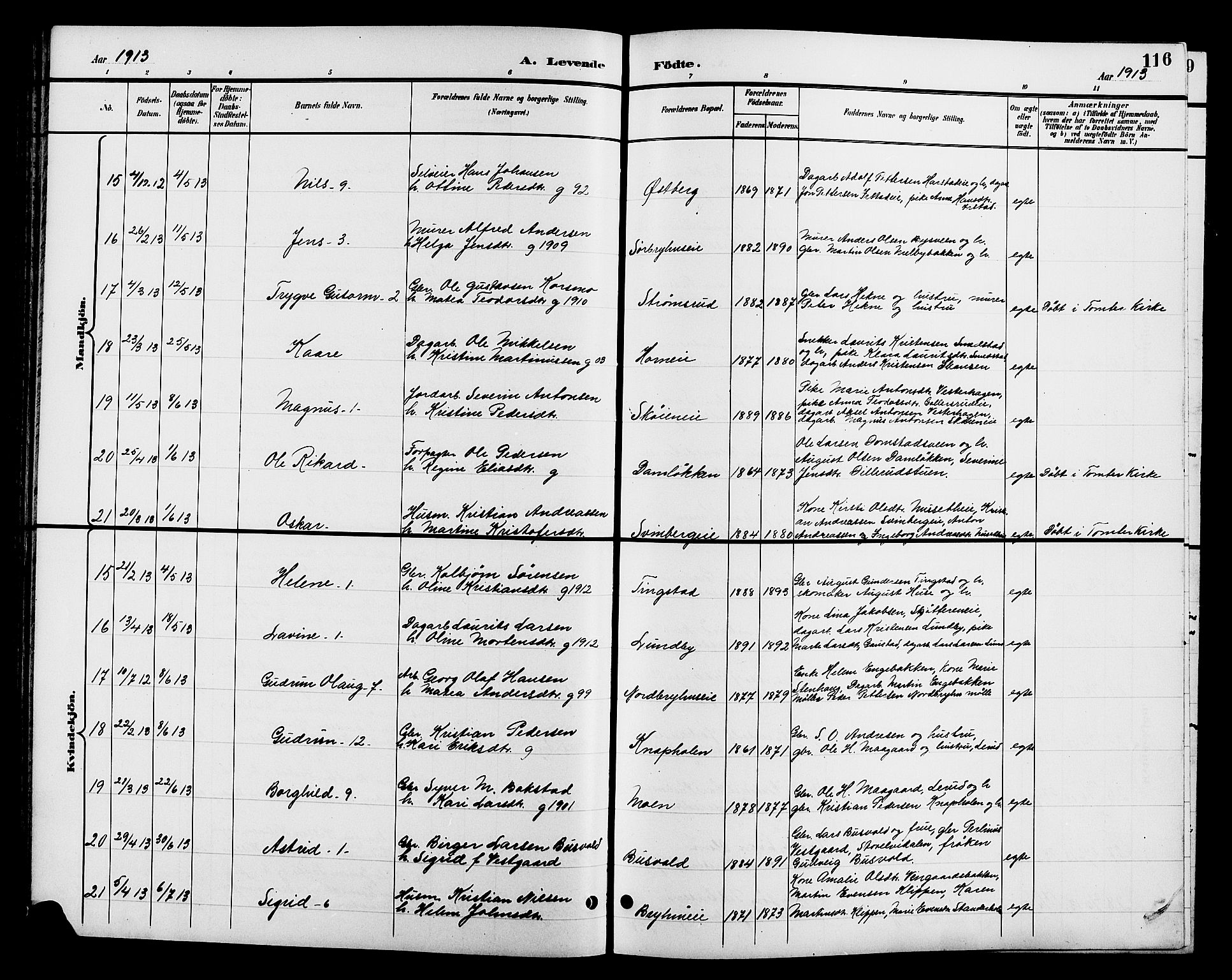 Romedal prestekontor, AV/SAH-PREST-004/L/L0012: Parish register (copy) no. 12, 1896-1914, p. 116