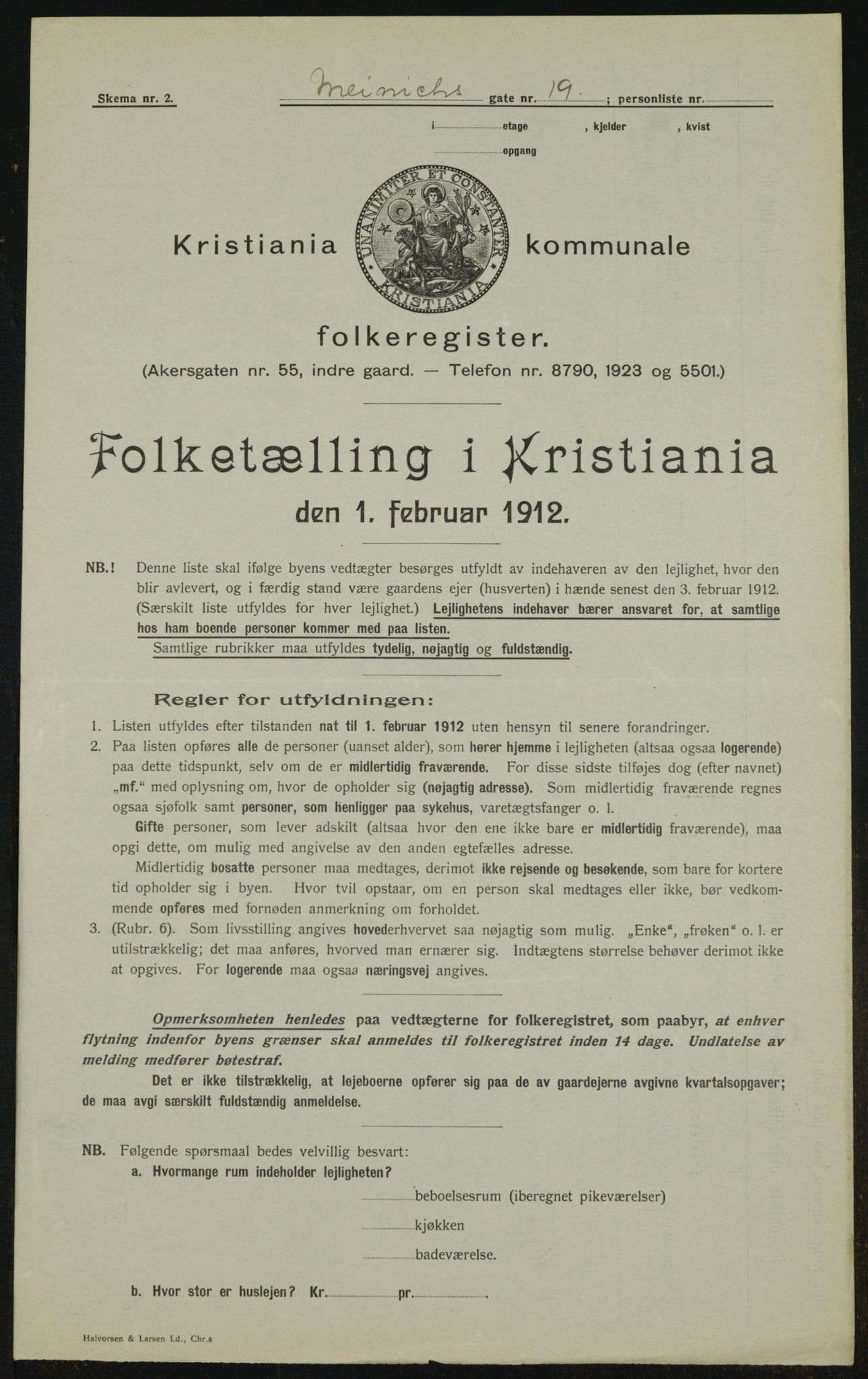 OBA, Municipal Census 1912 for Kristiania, 1912, p. 65539