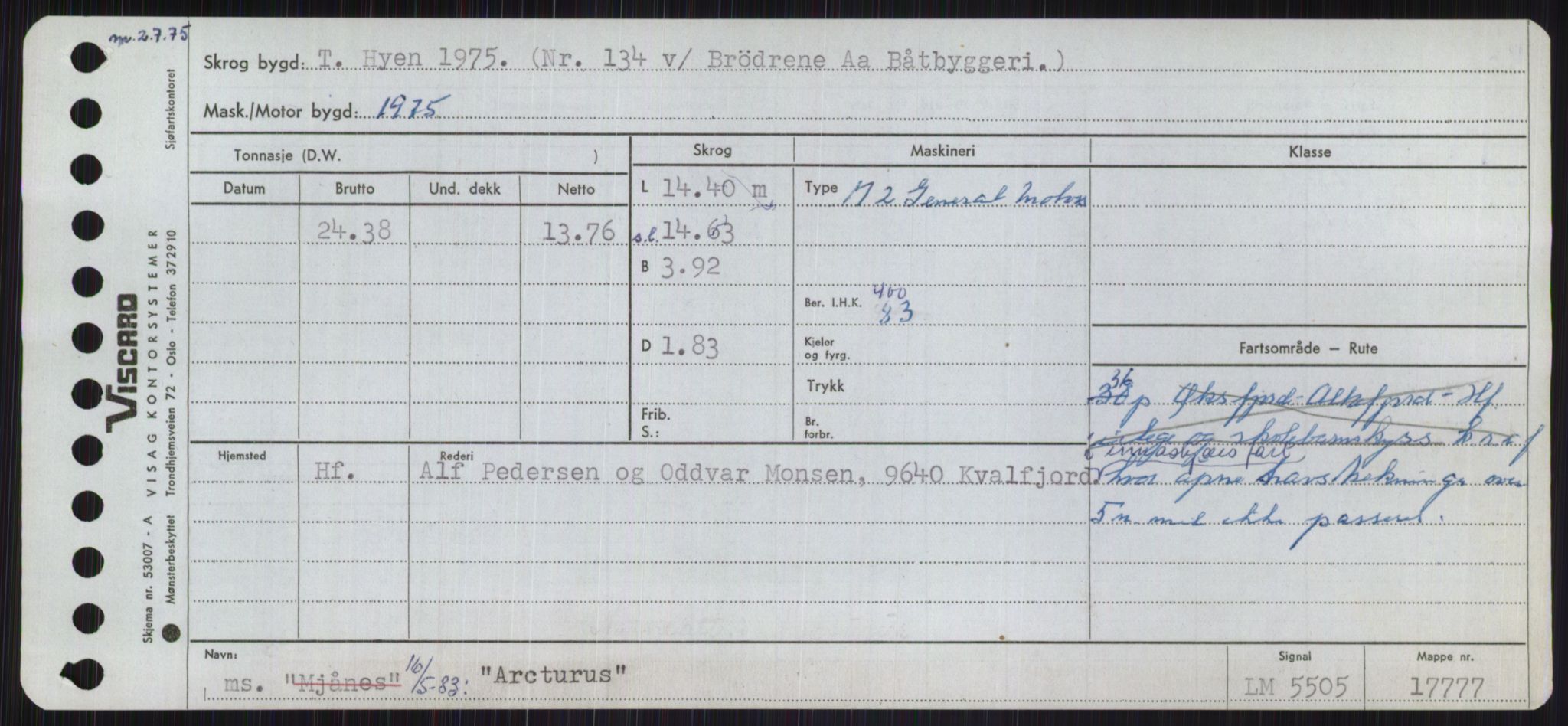 Sjøfartsdirektoratet med forløpere, Skipsmålingen, RA/S-1627/H/Ha/L0001/0001: Fartøy, A-Eig / Fartøy A-Bjøn, p. 349