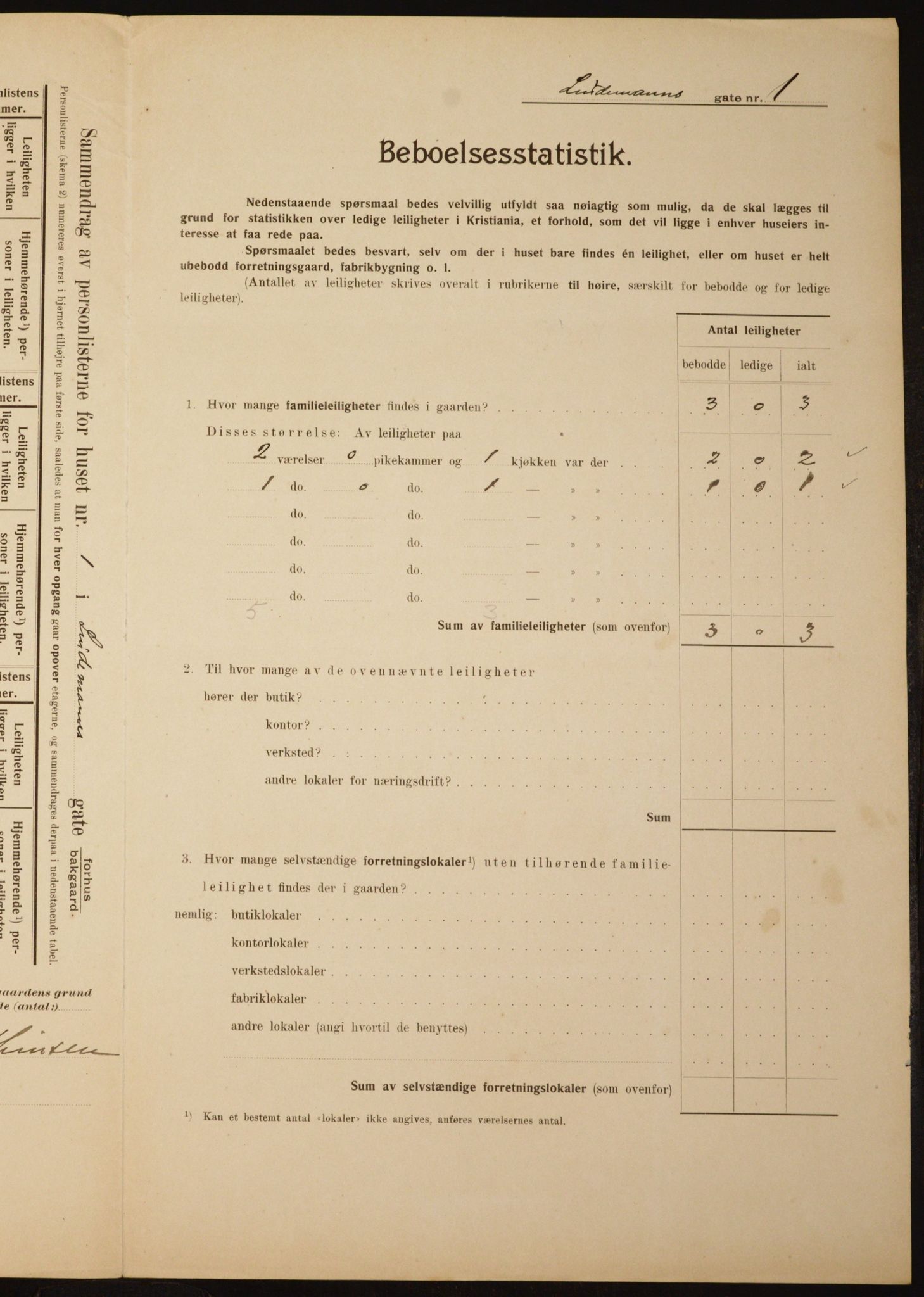 OBA, Municipal Census 1910 for Kristiania, 1910, p. 55643