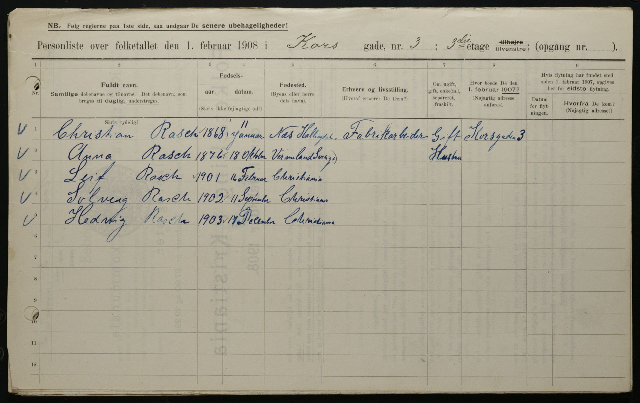 OBA, Municipal Census 1908 for Kristiania, 1908, p. 47861