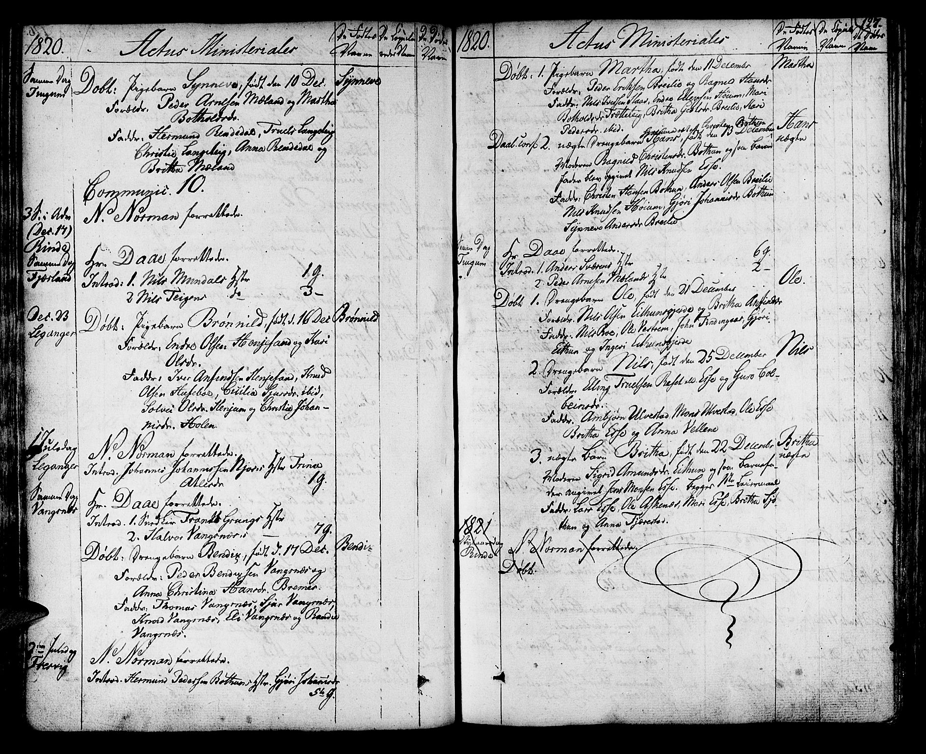 Leikanger sokneprestembete, AV/SAB-A-81001/H/Haa/Haaa/L0006: Parish register (official) no. A 6, 1810-1838, p. 127