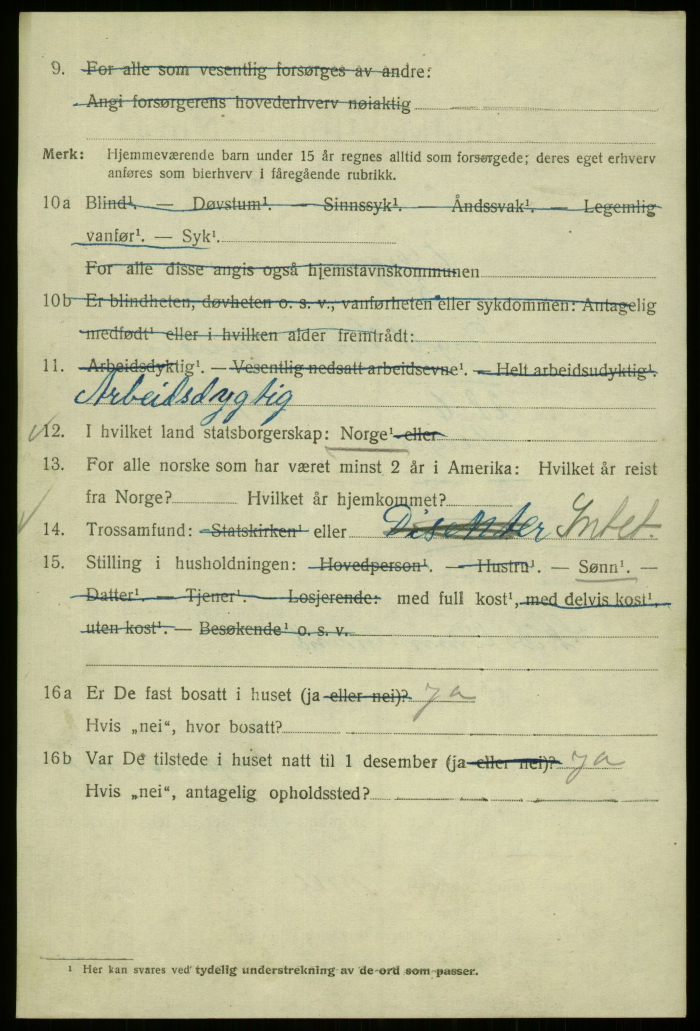 SAB, 1920 census for Bergen, 1920, p. 191490