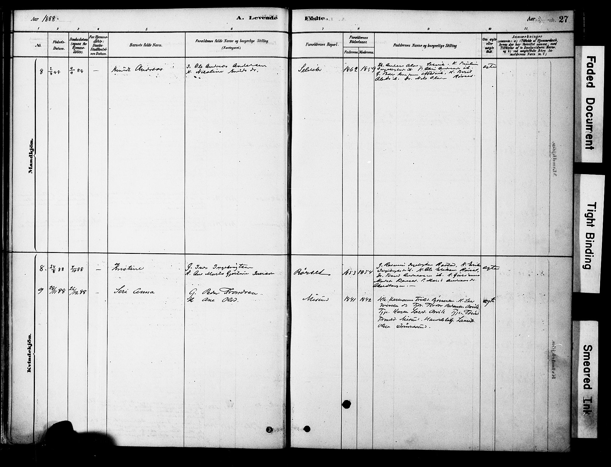 Ministerialprotokoller, klokkerbøker og fødselsregistre - Møre og Romsdal, AV/SAT-A-1454/563/L0736: Parish register (official) no. 563A01, 1878-1903, p. 27