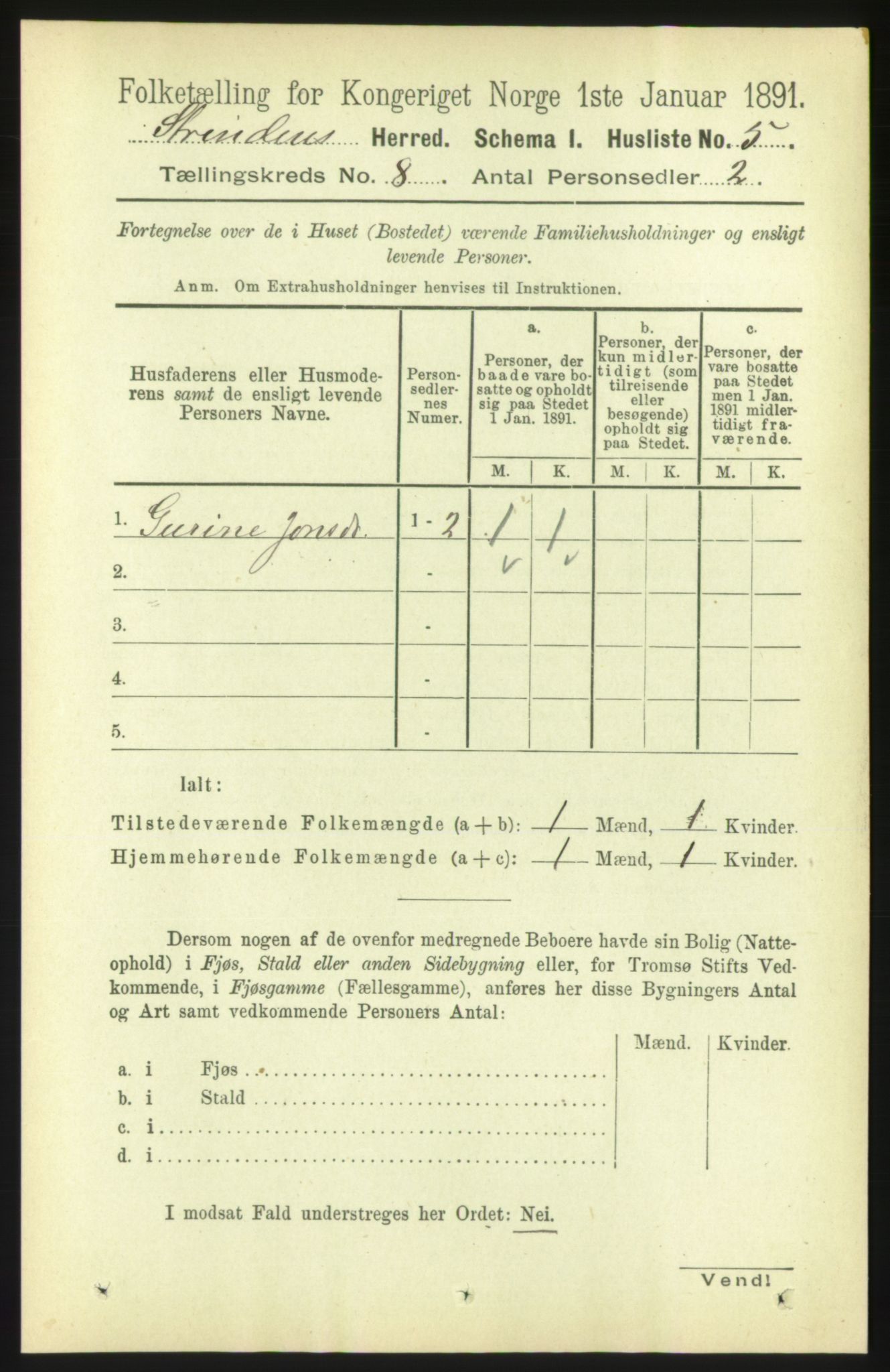 RA, 1891 census for 1660 Strinda, 1891, p. 6976