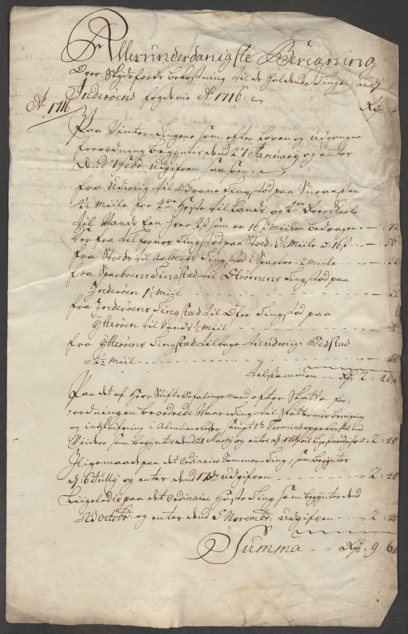 Rentekammeret inntil 1814, Reviderte regnskaper, Fogderegnskap, RA/EA-4092/R63/L4324: Fogderegnskap Inderøy, 1716, p. 326