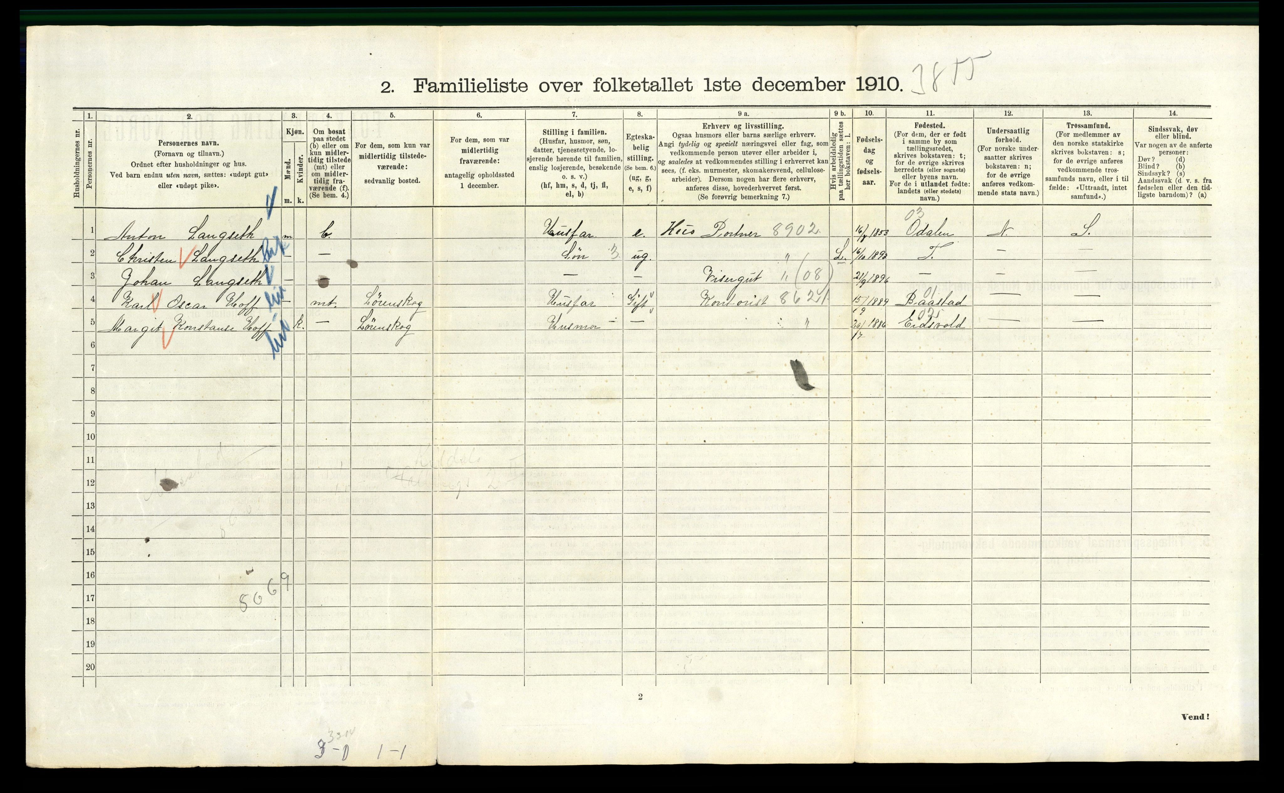 RA, 1910 census for Kristiania, 1910, p. 67734