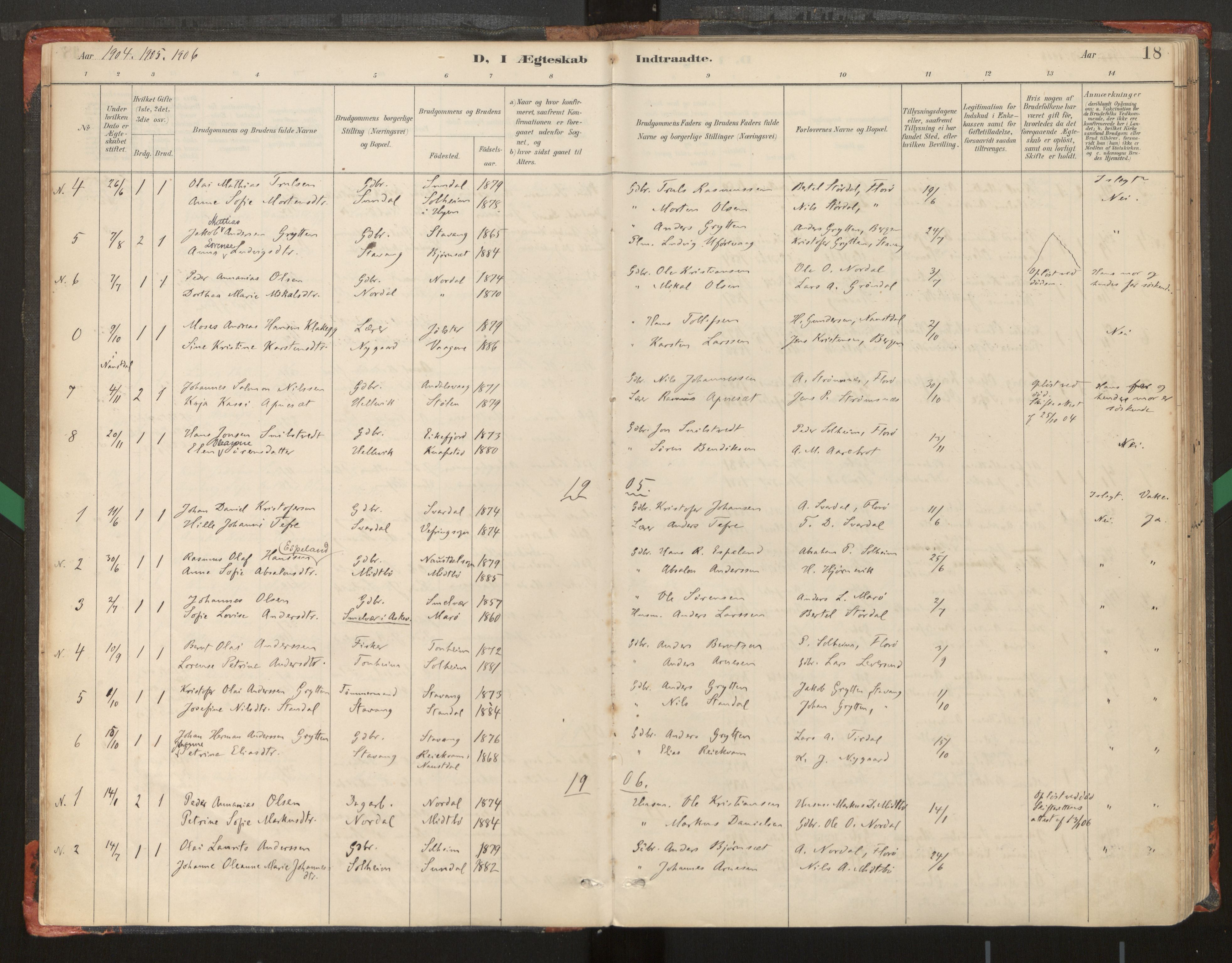 Kinn sokneprestembete, SAB/A-80801/H/Haa/Haad/L0006: Parish register (official) no. D 6, 1886-1945, p. 18