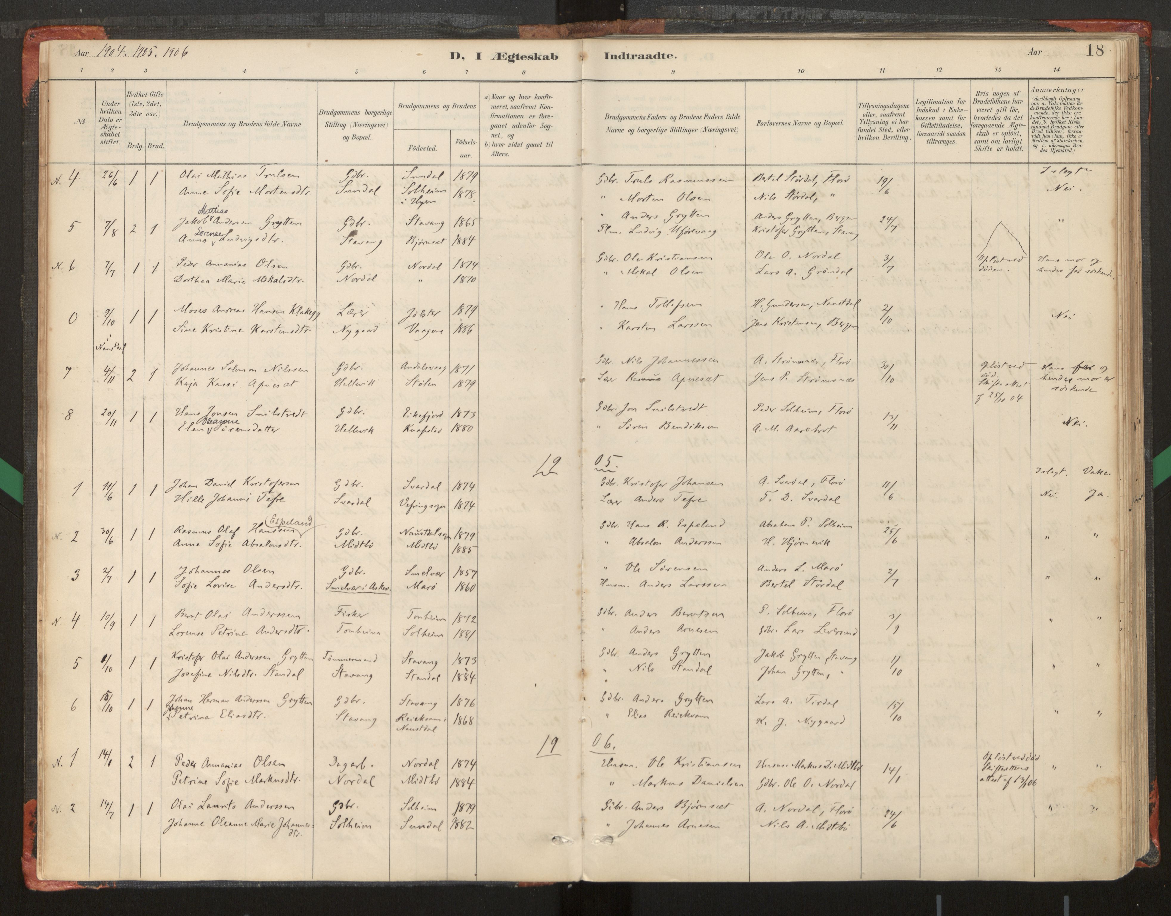 Kinn sokneprestembete, AV/SAB-A-80801/H/Haa/Haad/L0006: Parish register (official) no. D 6, 1886-1945, p. 18