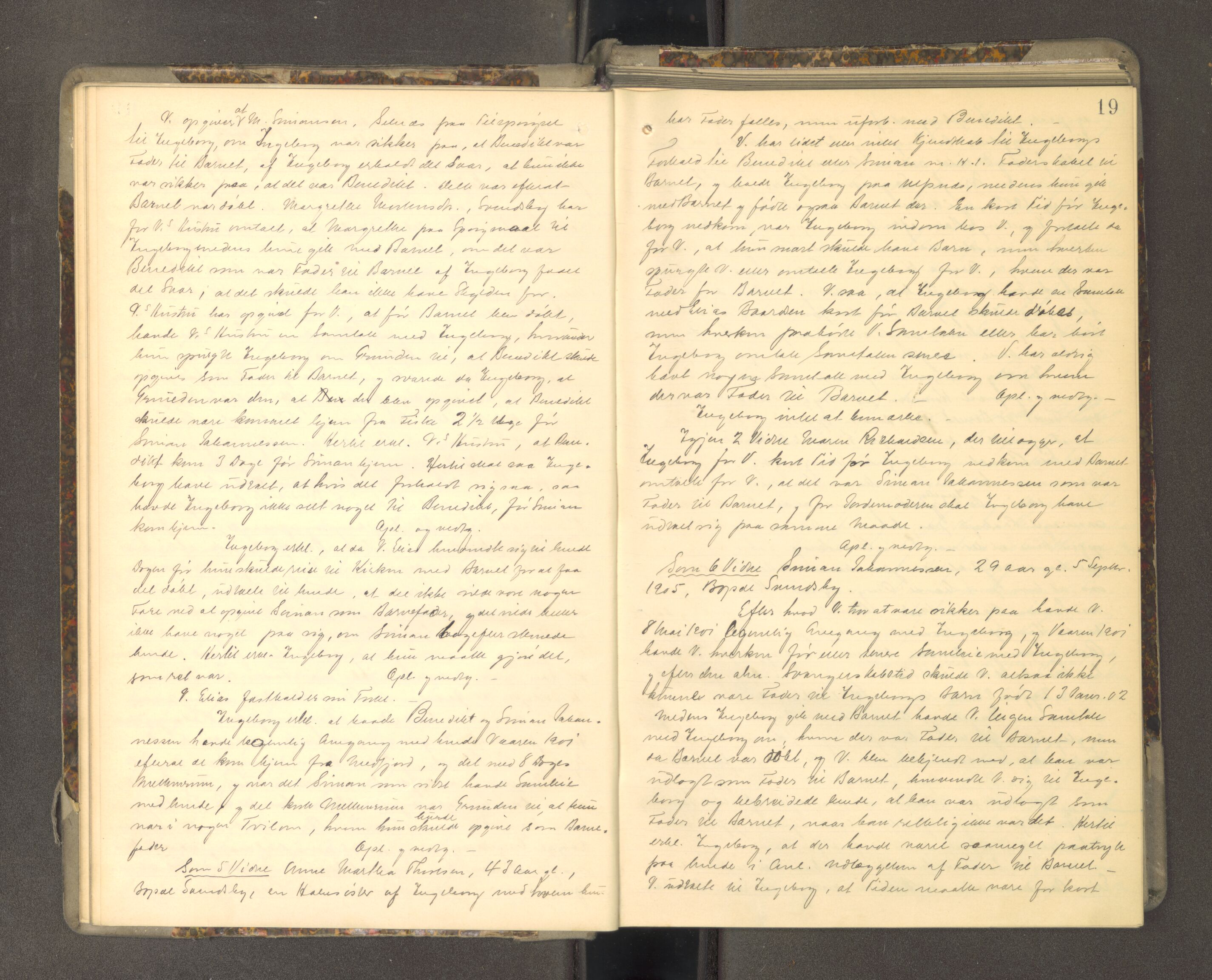 Tromsø sorenskriveri 1855-, AV/SATØ-S-0050/F/Fe/L0139: Ekstrarettsprotokoll, 1905-1909, p. 18b-19a