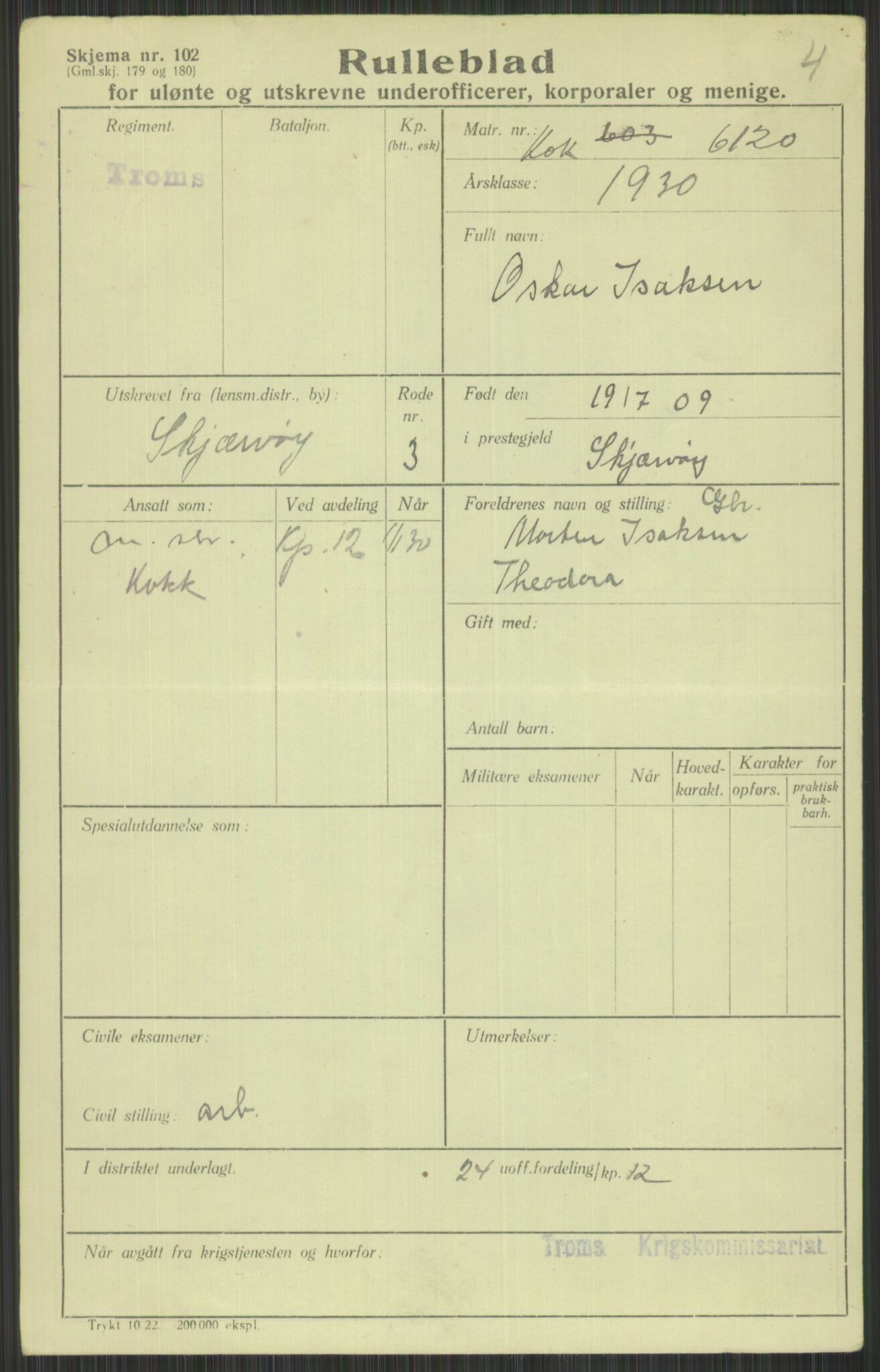 Forsvaret, Troms infanteriregiment nr. 16, AV/RA-RAFA-3146/P/Pa/L0014: Rulleblad for regimentets menige mannskaper, årsklasse 1930, 1930, p. 353