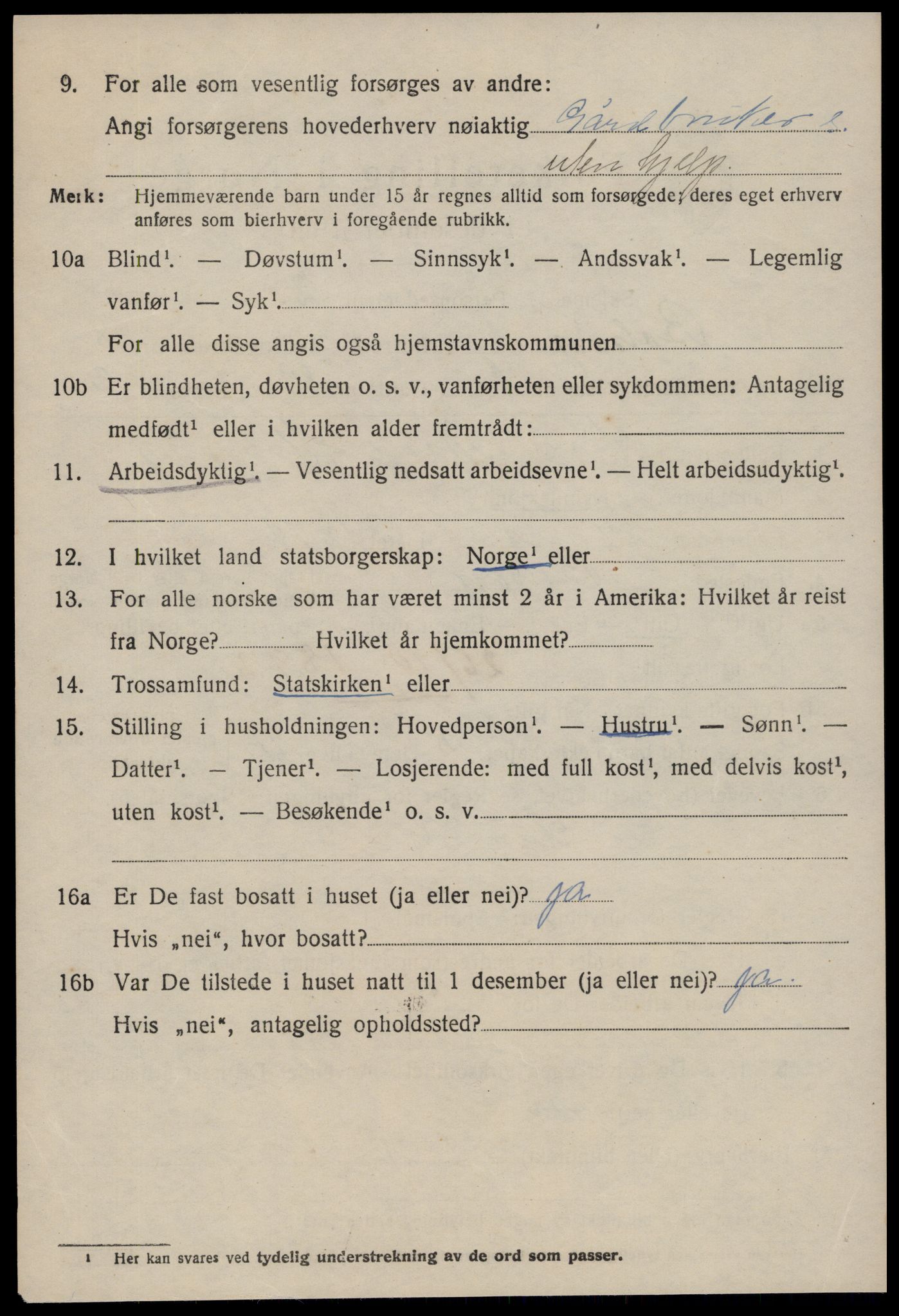 SAT, 1920 census for Bolsøy, 1920, p. 9612