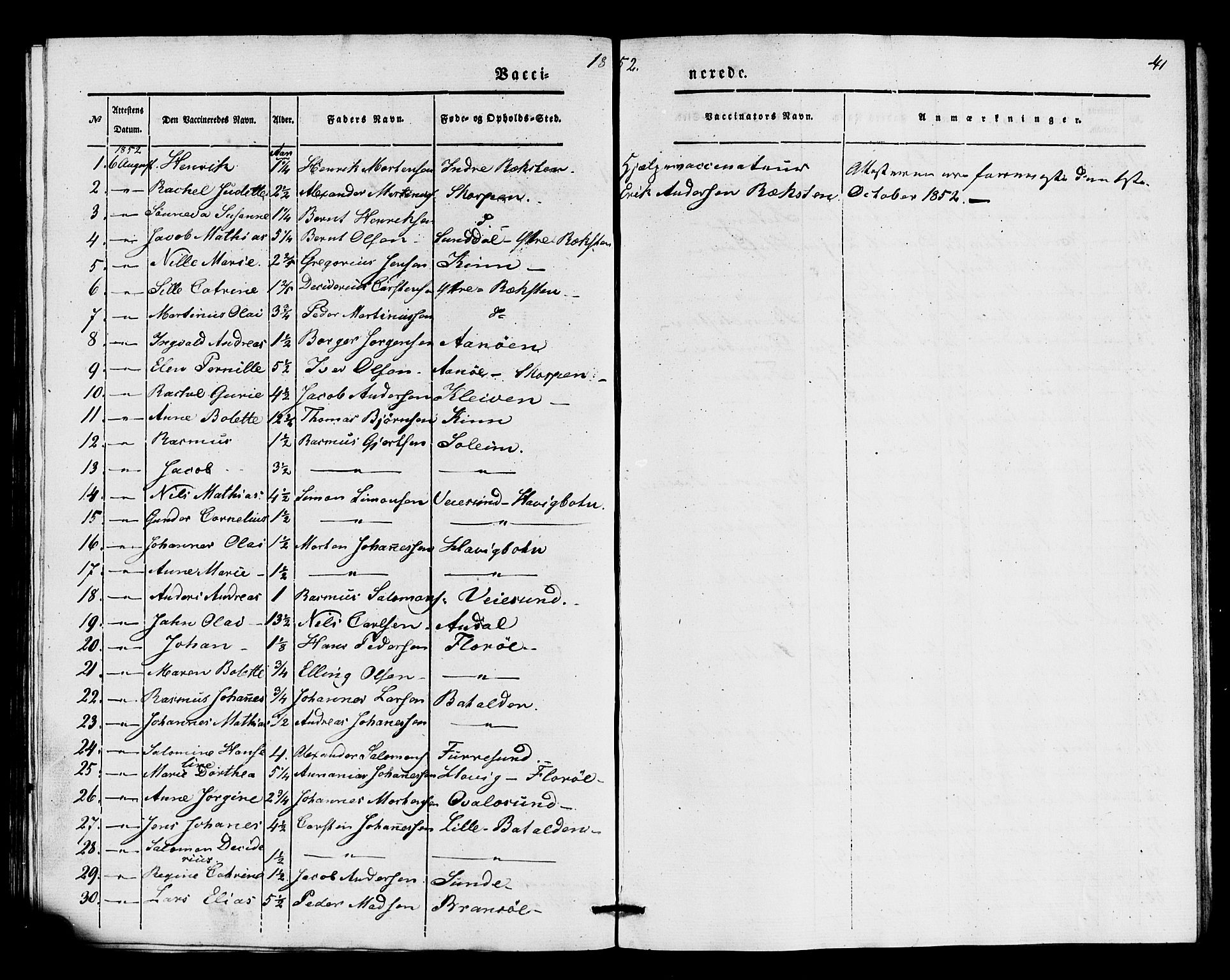 Kinn sokneprestembete, AV/SAB-A-80801/H/Haa/Haaa/L0016: Parish register (official) no. A 16, 1841-1858, p. 41