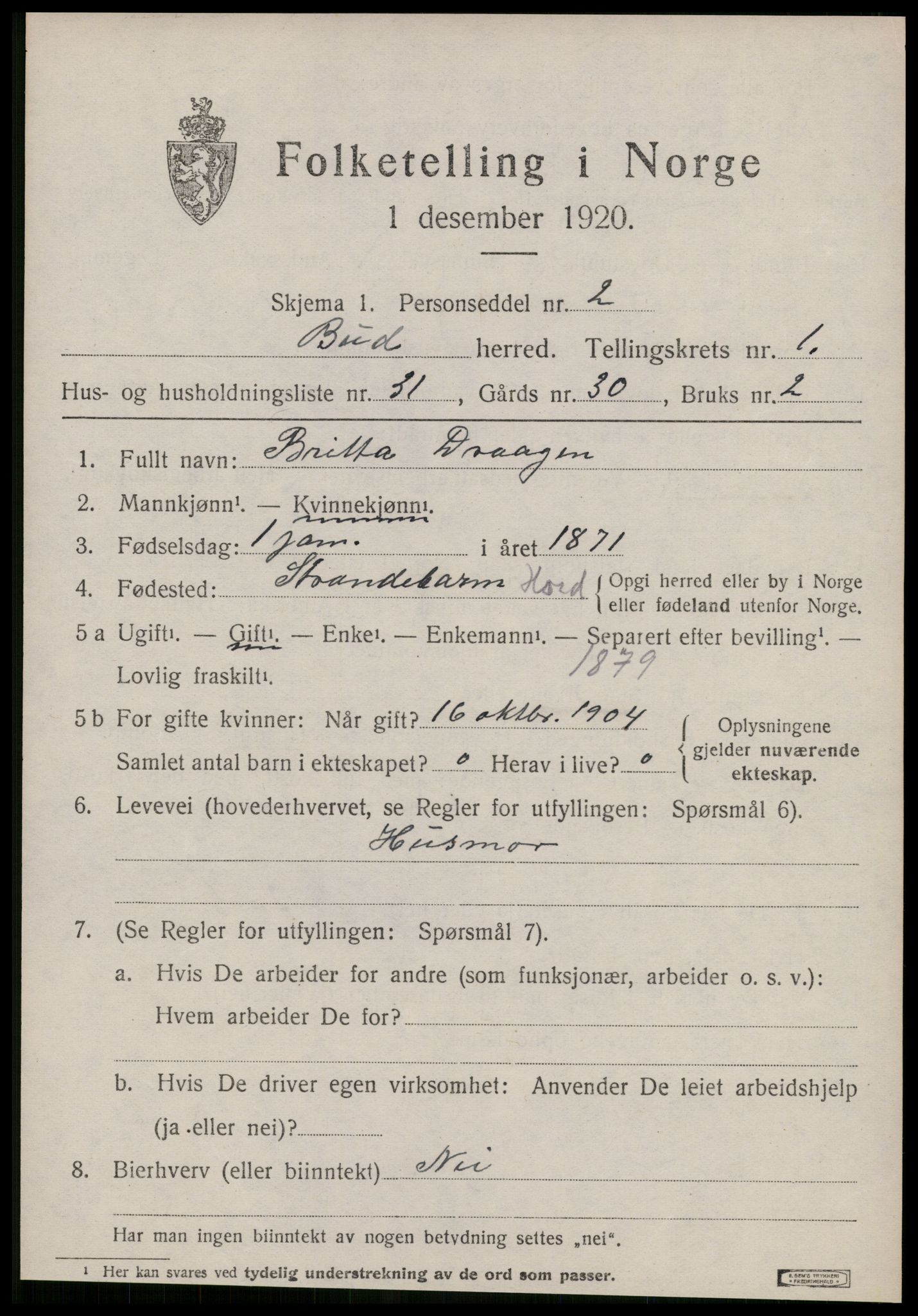 SAT, 1920 census for Bud, 1920, p. 880