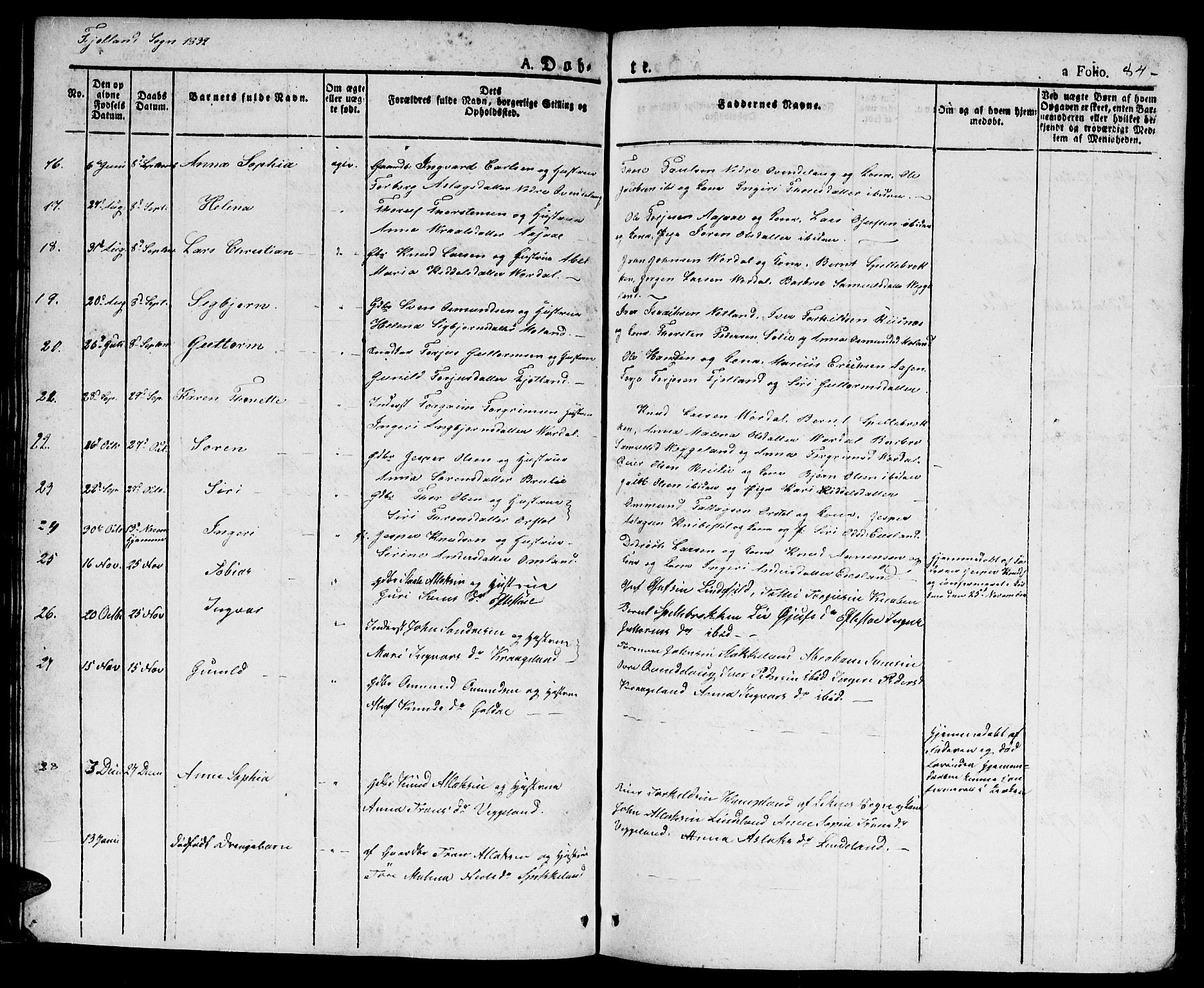 Hægebostad sokneprestkontor, AV/SAK-1111-0024/F/Fa/Faa/L0003: Parish register (official) no. A 3 /2, 1825-1840, p. 84