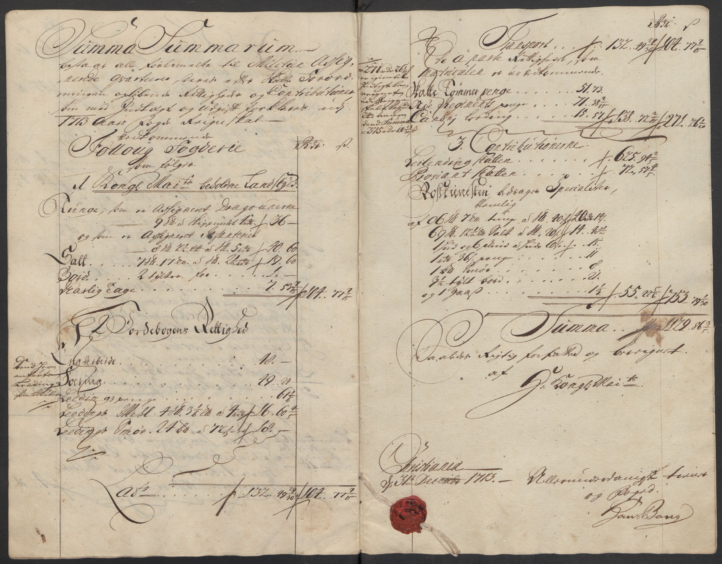 Rentekammeret inntil 1814, Reviderte regnskaper, Fogderegnskap, AV/RA-EA-4092/R10/L0451: Fogderegnskap Aker og Follo, 1713-1714, p. 184