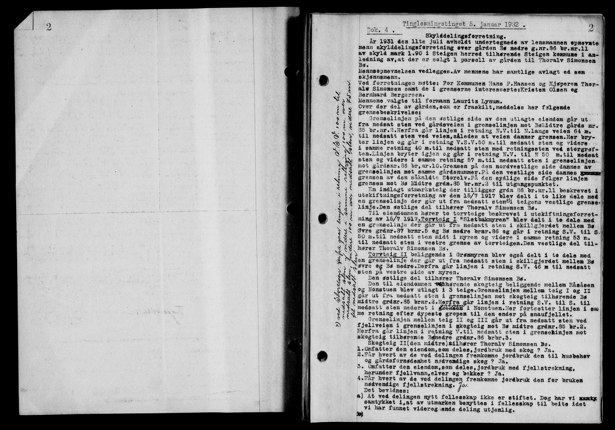 Steigen og Ofoten sorenskriveri, SAT/A-0030/1/2/2C/L0020/0002: Mortgage book no. 23 og 25-I, 1932-1932, Deed date: 05.01.1932