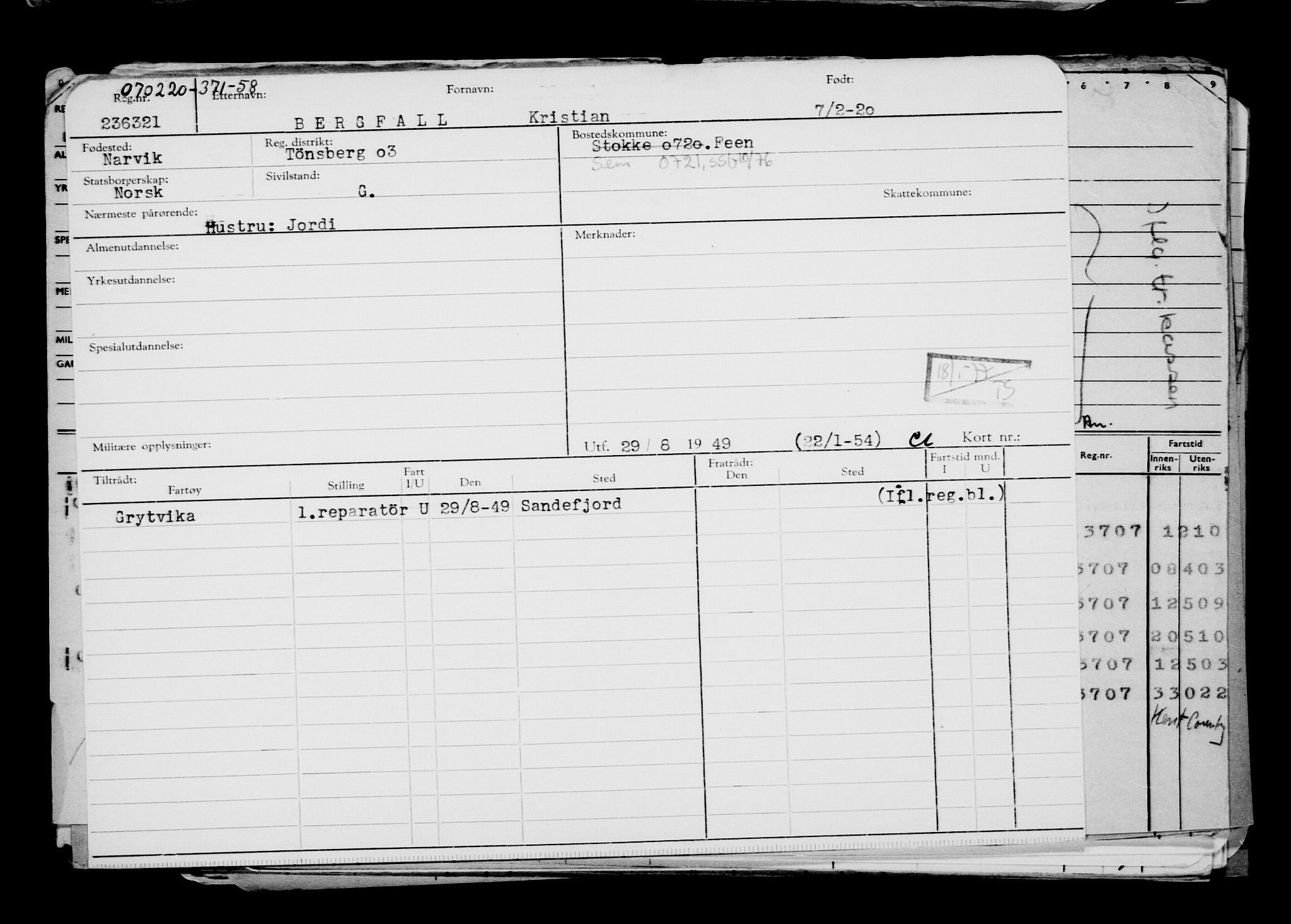 Direktoratet for sjømenn, AV/RA-S-3545/G/Gb/L0177: Hovedkort, 1920, p. 24