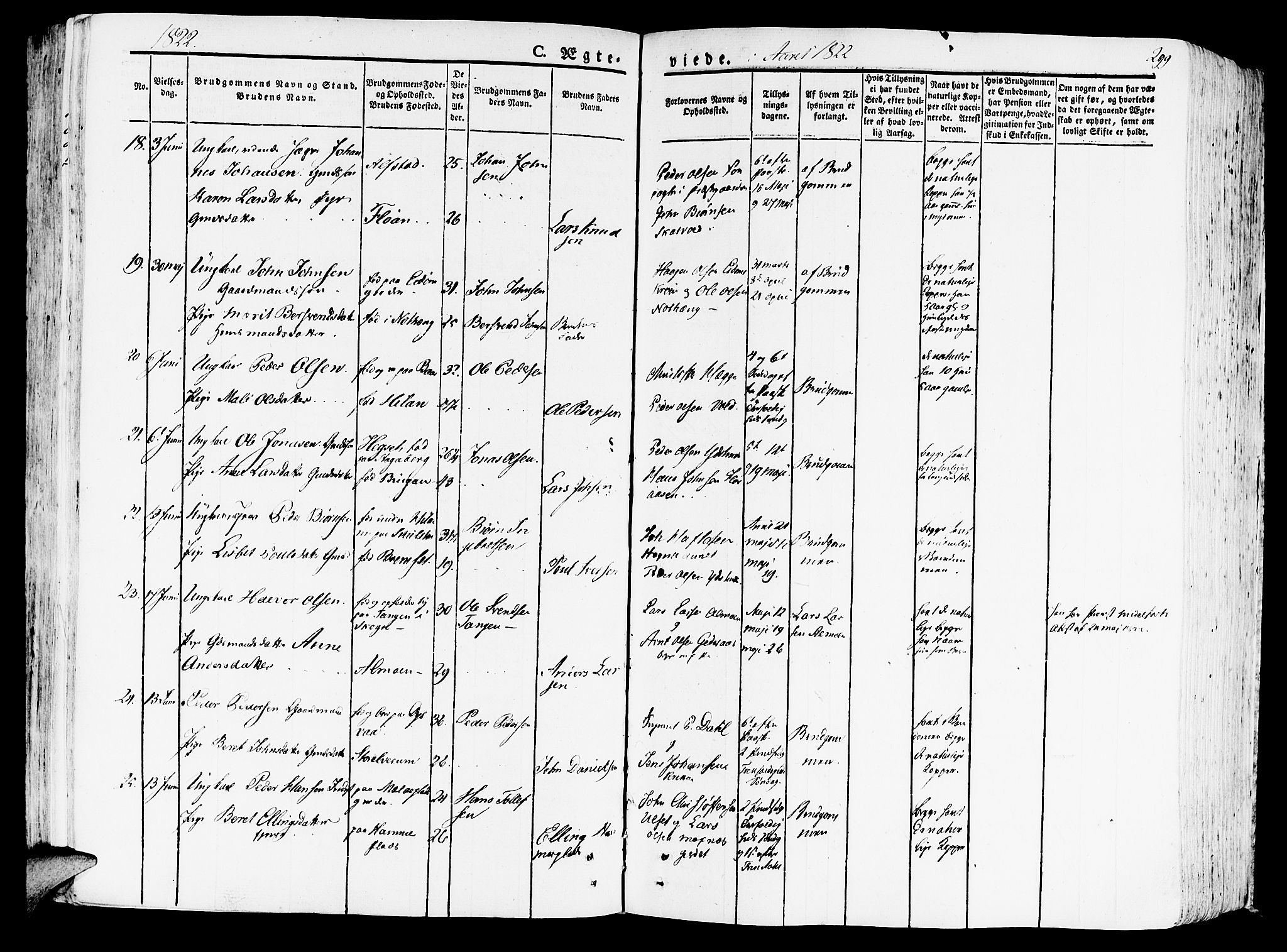 Ministerialprotokoller, klokkerbøker og fødselsregistre - Nord-Trøndelag, AV/SAT-A-1458/709/L0070: Parish register (official) no. 709A10, 1820-1832, p. 299