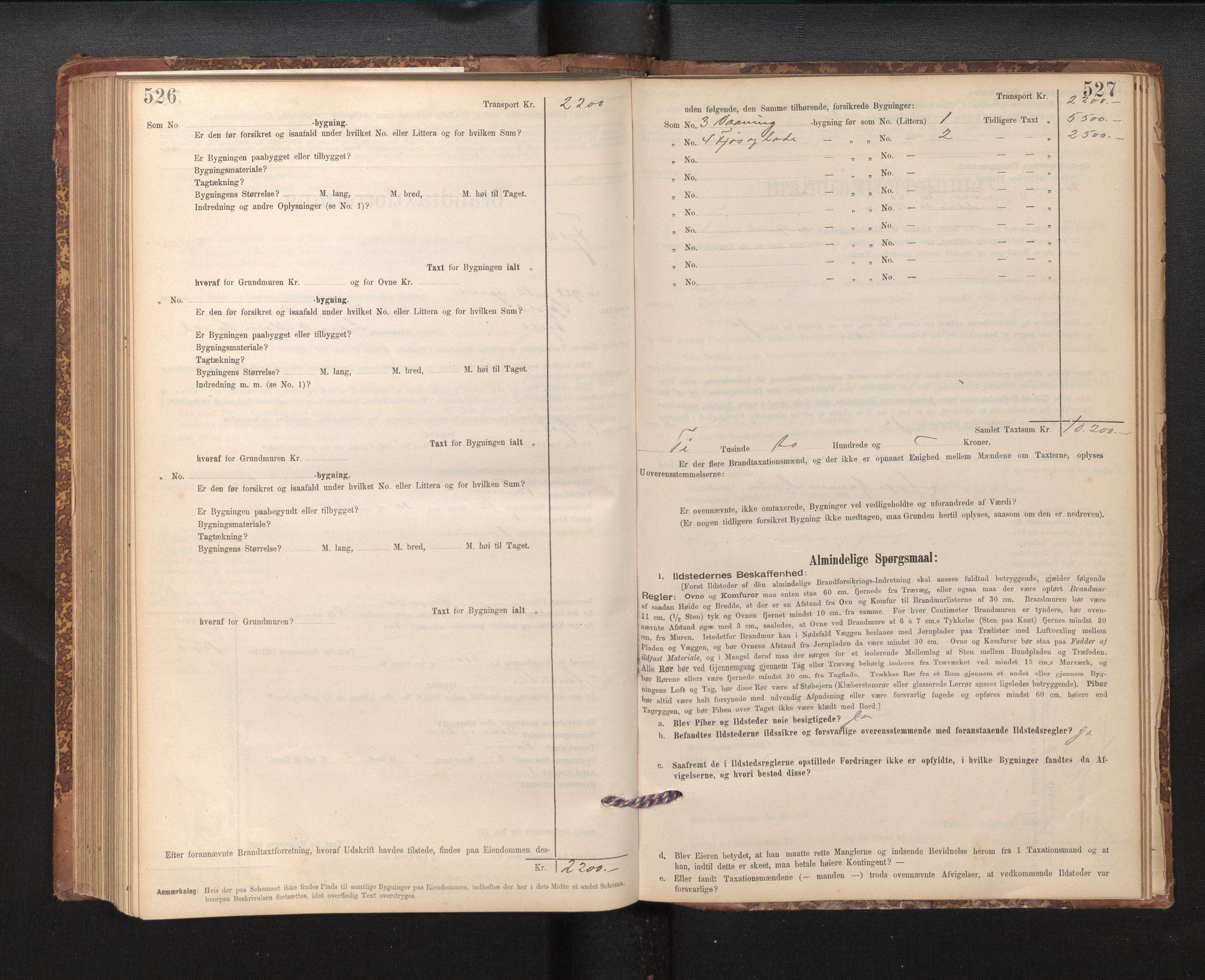 Lensmannen i Fjell, AV/SAB-A-32301/0012/L0005: Branntakstprotokoll, skjematakst, 1895-1931, p. 526-527