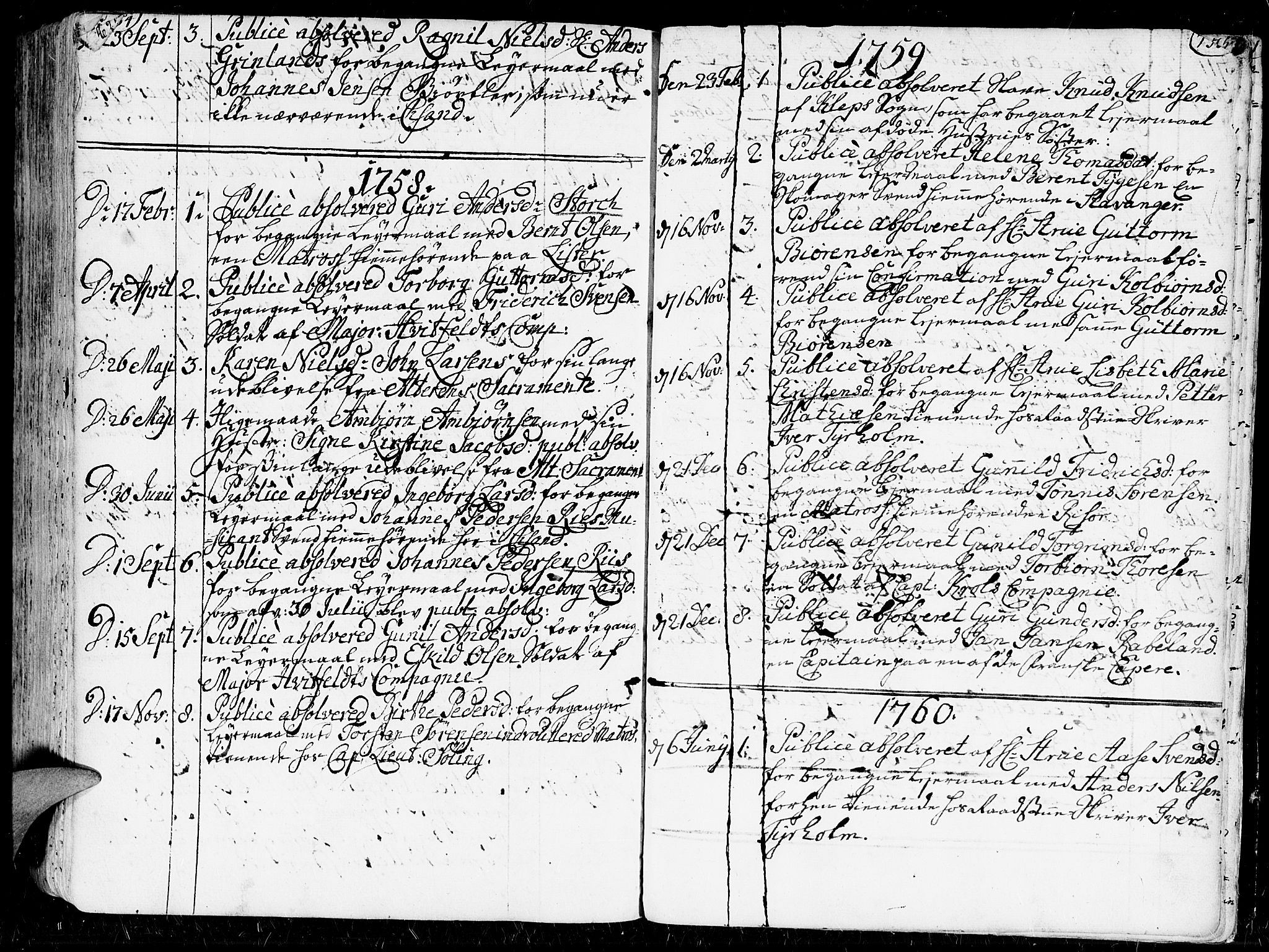 Kristiansand domprosti, SAK/1112-0006/F/Fa/L0001: Parish register (official) no. A 1, 1734-1793, p. 754-755