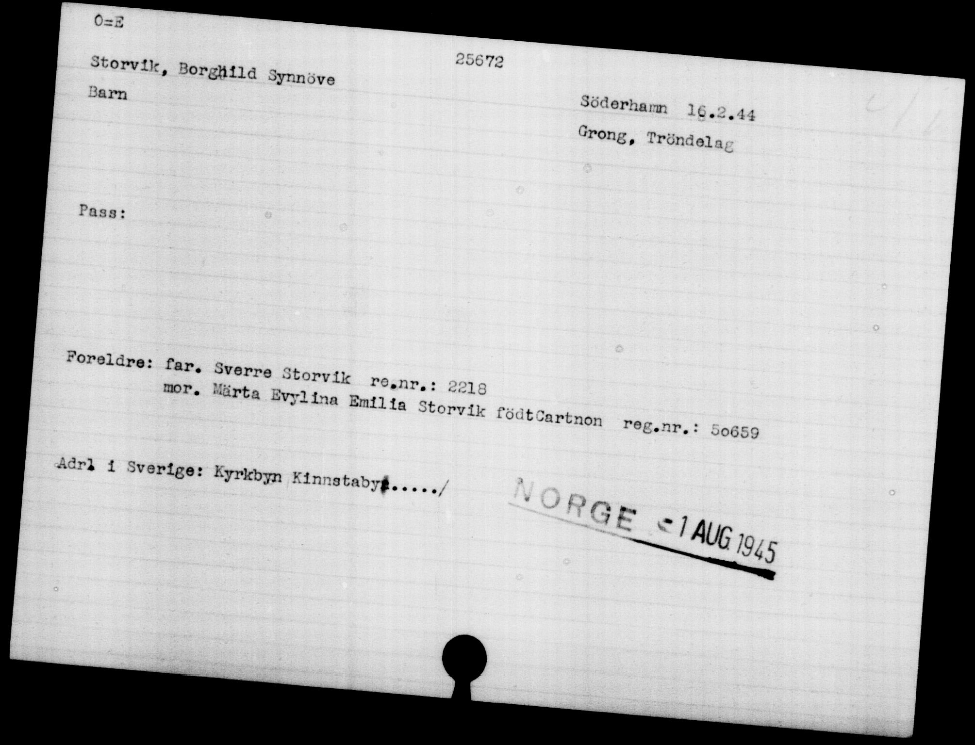Den Kgl. Norske Legasjons Flyktningskontor, AV/RA-S-6753/V/Va/L0011: Kjesäterkartoteket.  Flyktningenr. 25300-28349, 1940-1945, p. 388