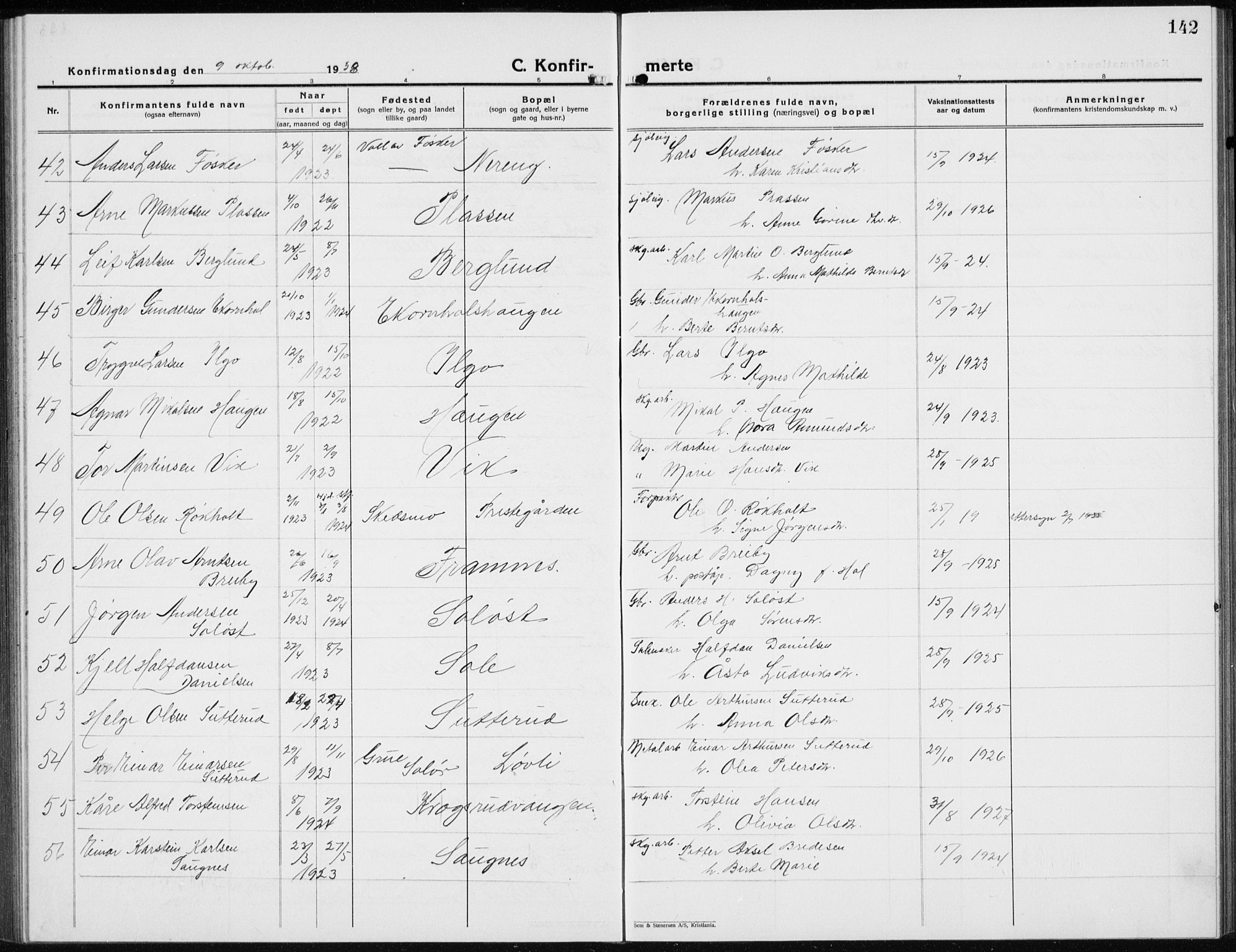 Nord-Odal prestekontor, AV/SAH-PREST-032/H/Ha/Hab/L0005: Parish register (copy) no. 5, 1924-1938, p. 142