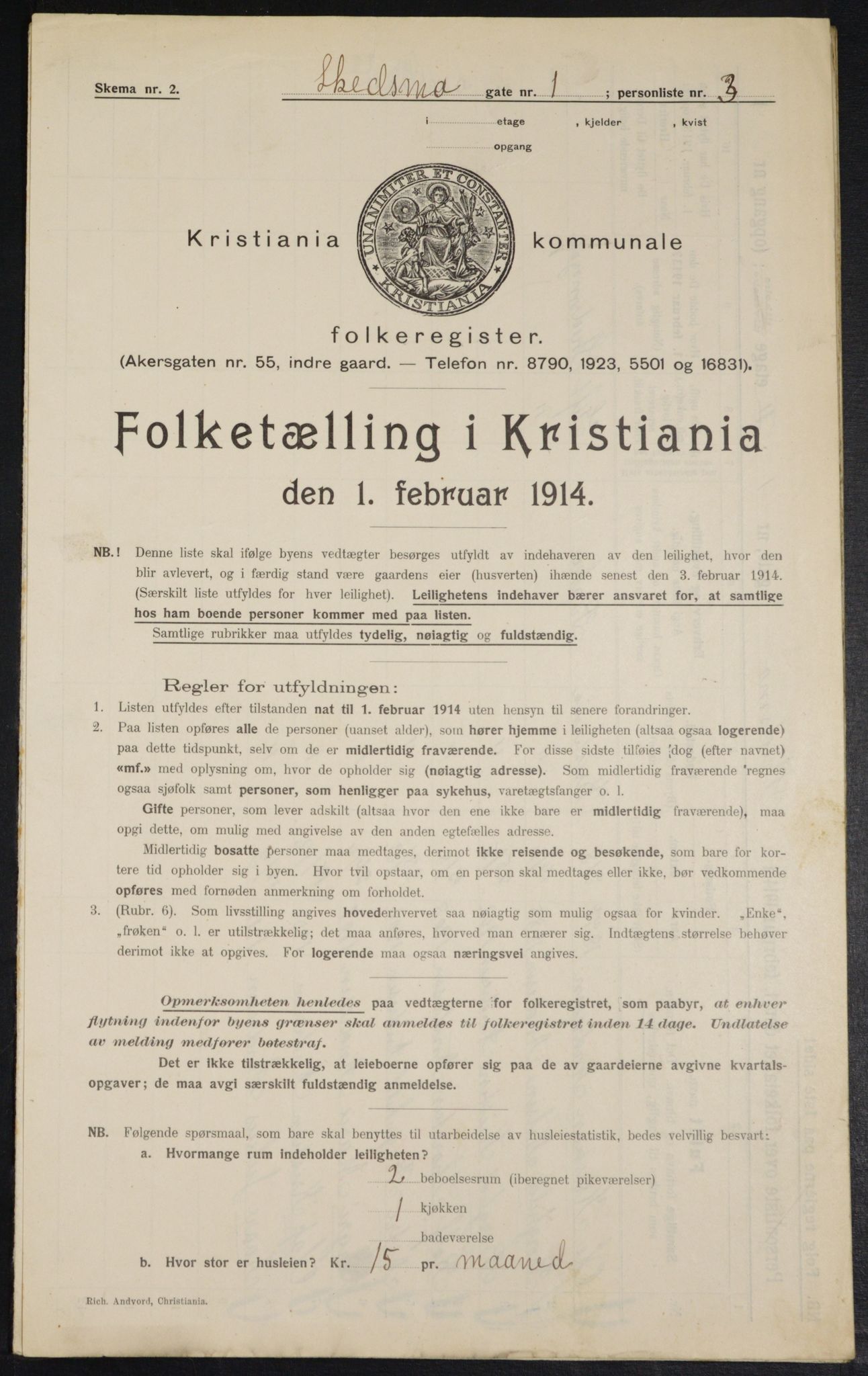 OBA, Municipal Census 1914 for Kristiania, 1914, p. 95137