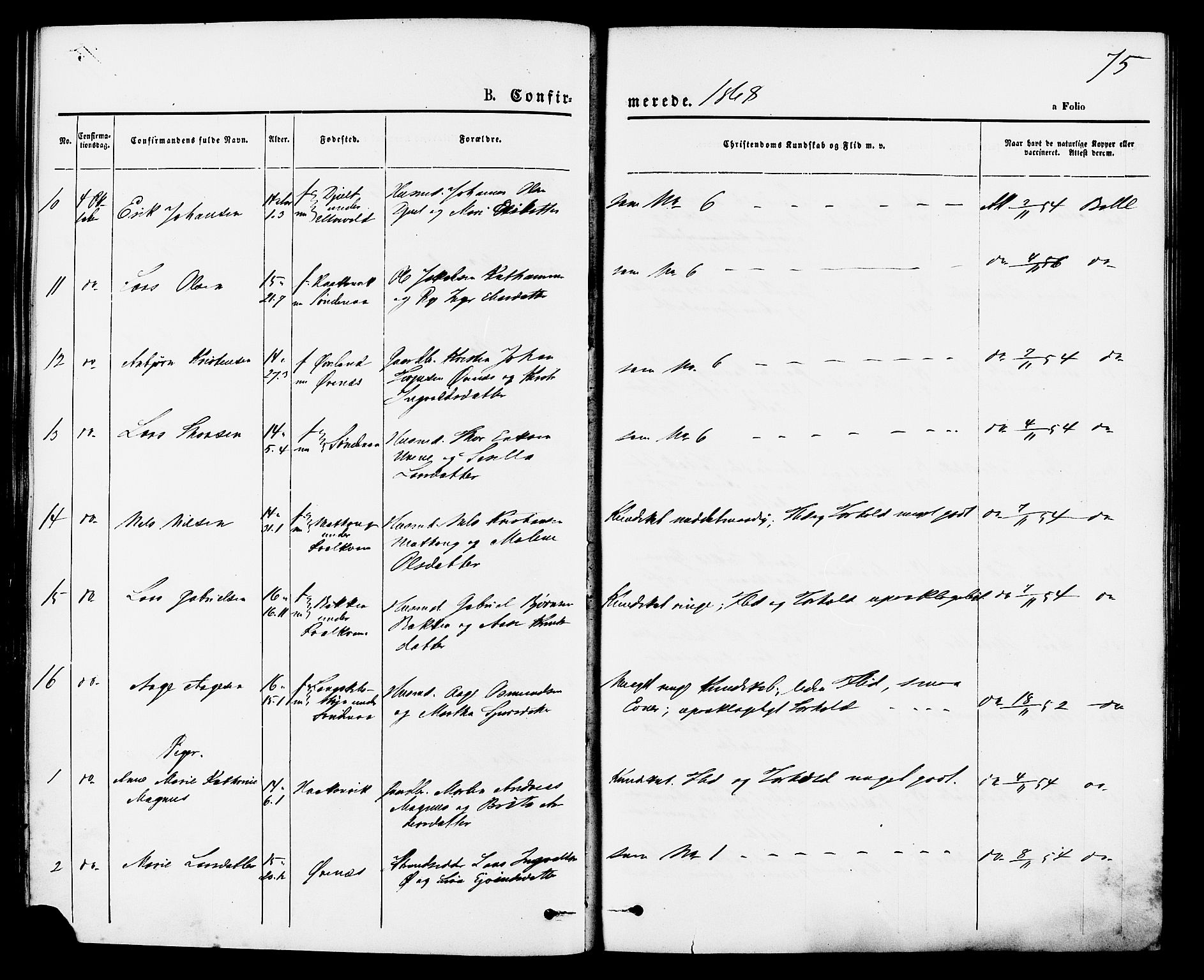 Vikedal sokneprestkontor, SAST/A-101840/01/IV: Parish register (official) no. A 7, 1868-1883, p. 75