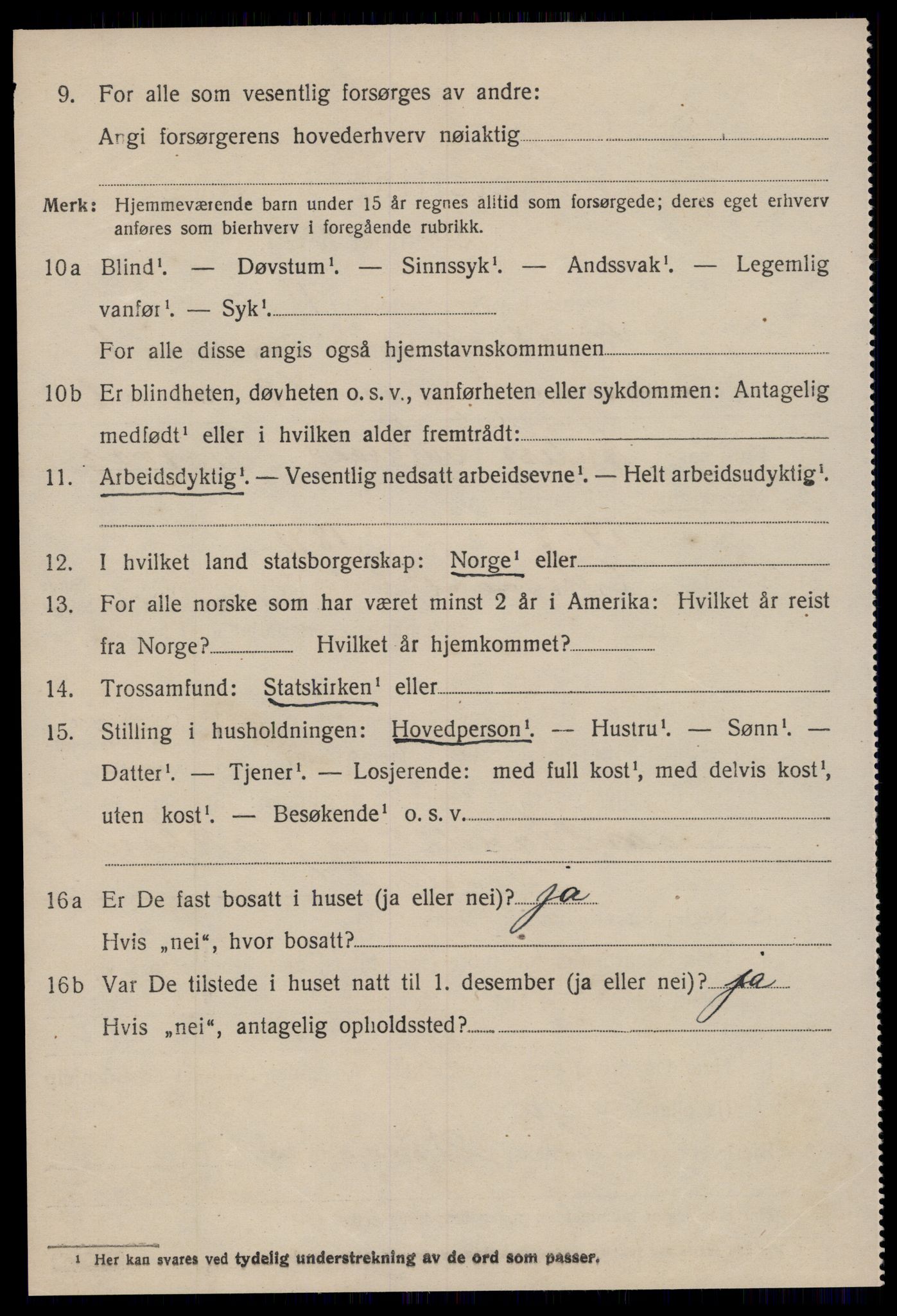 SAT, 1920 census for Brattvær, 1920, p. 3043