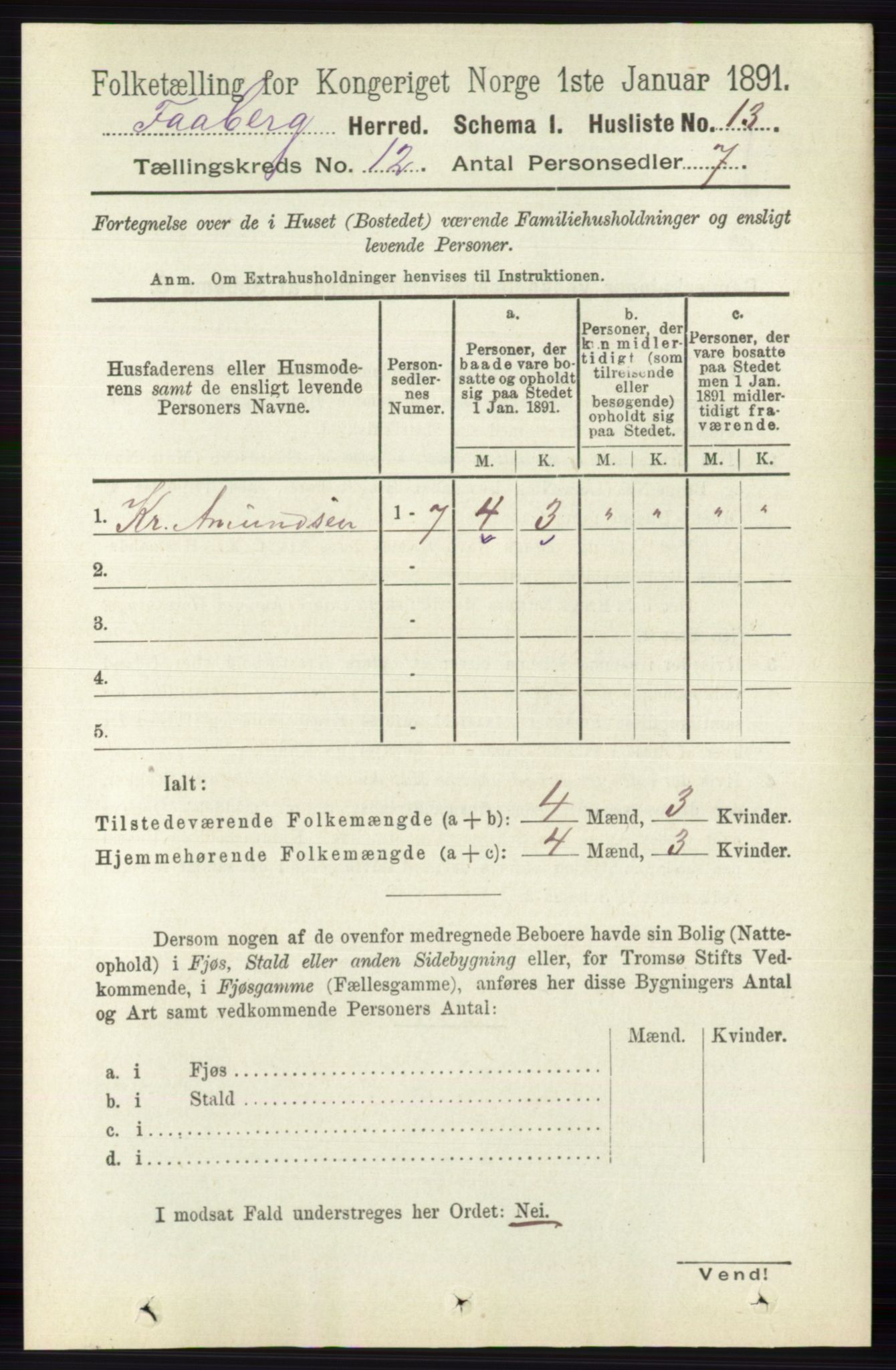 RA, 1891 census for 0524 Fåberg, 1891, p. 4705