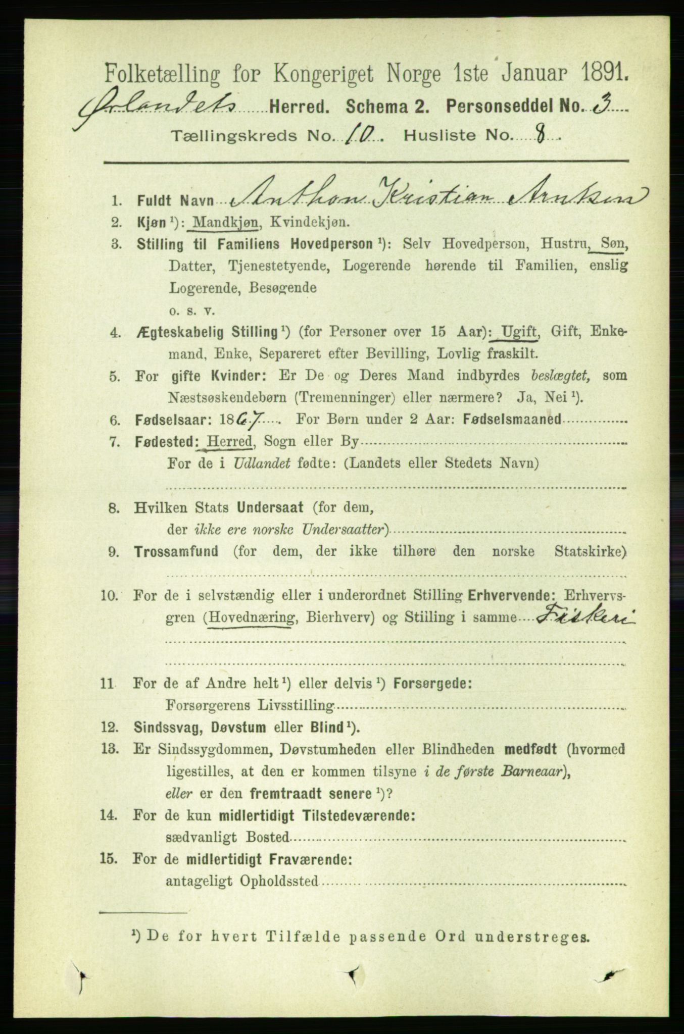 RA, 1891 census for 1621 Ørland, 1891, p. 4254