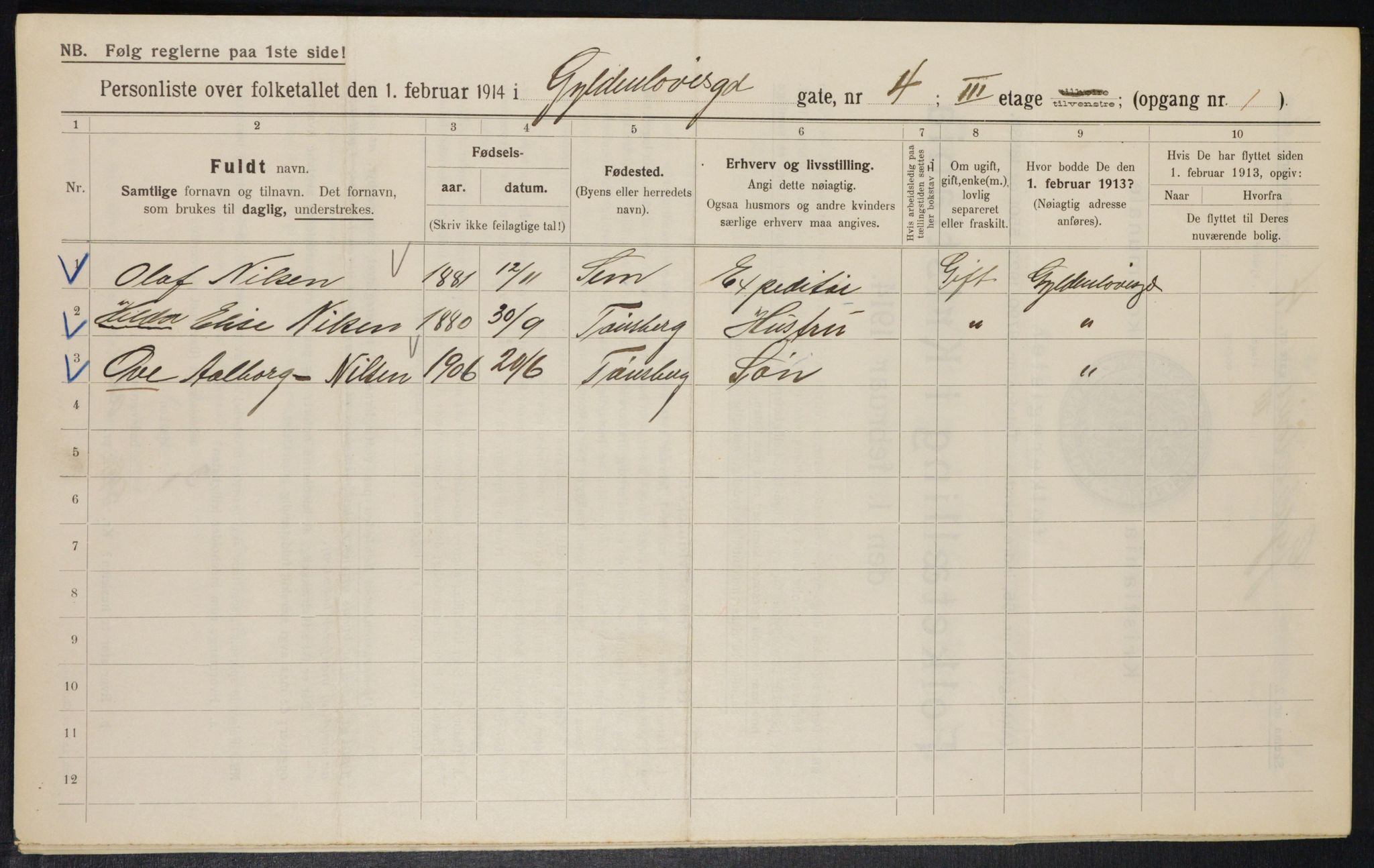 OBA, Municipal Census 1914 for Kristiania, 1914, p. 32569