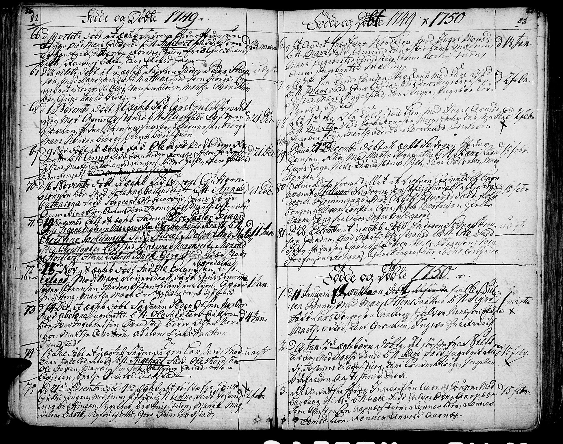 Ringebu prestekontor, SAH/PREST-082/H/Ha/Haa/L0002: Parish register (official) no. 2, 1734-1780, p. 82-83