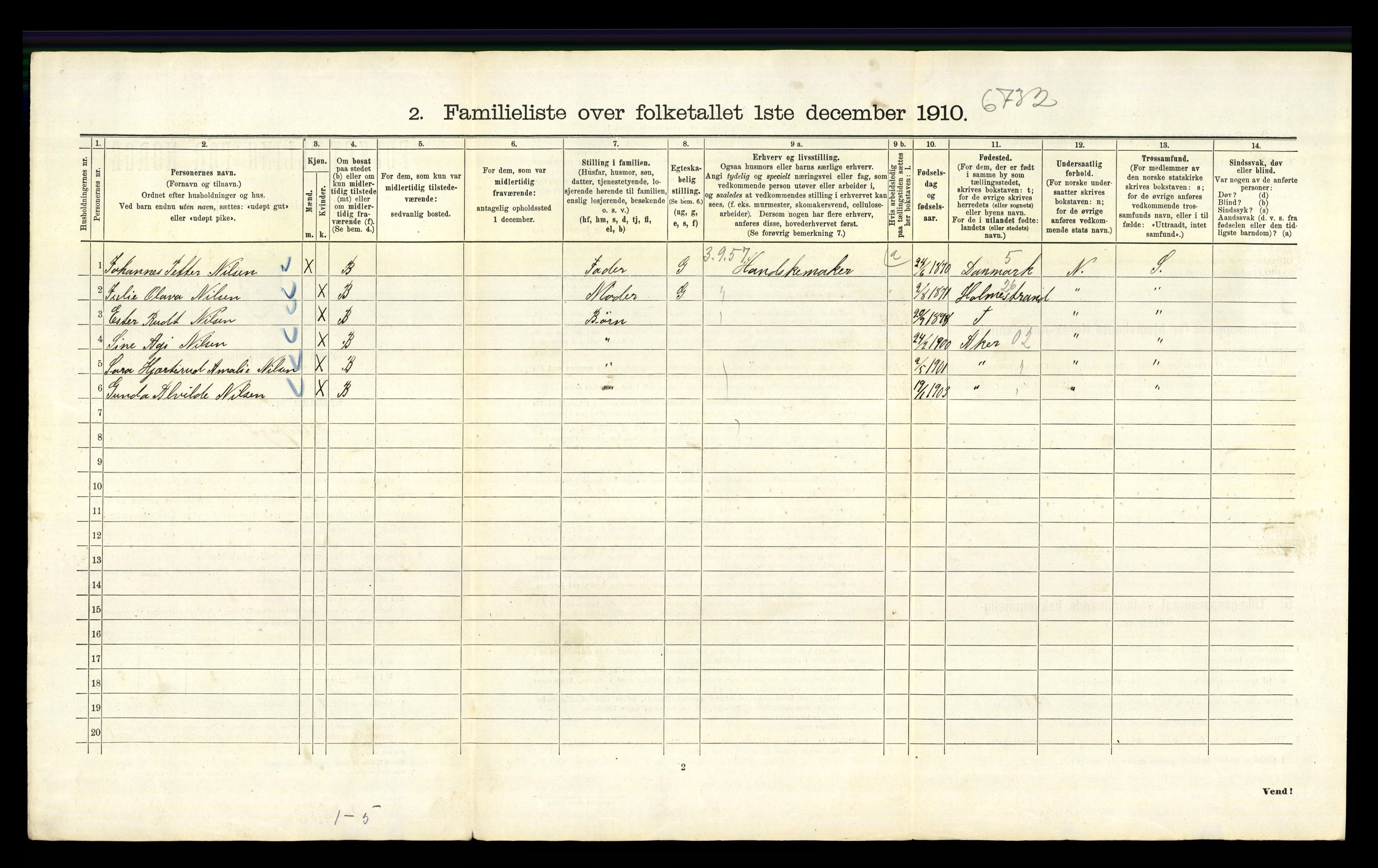 RA, 1910 census for Kristiania, 1910, p. 23798