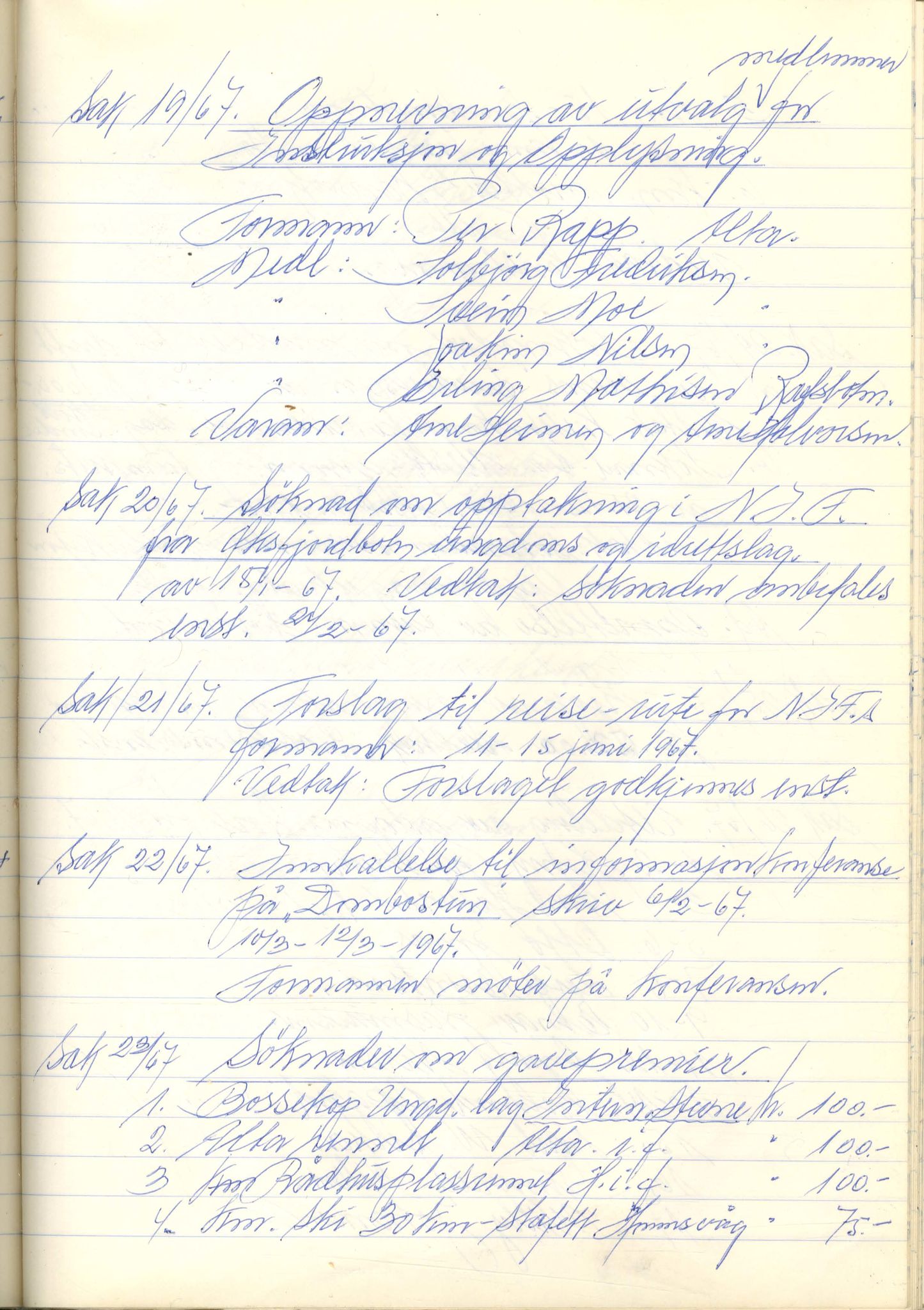 Vest-Finnmark Idrettskrets, FMFB/A-1042/A/Aa/L0003: Møteprotokoll for styre, kretsting og arbeidsutvalg, 1961-1971, p. 159