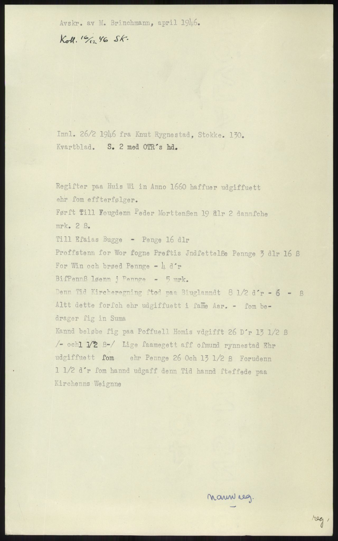 Samlinger til kildeutgivelse, Diplomavskriftsamlingen, RA/EA-4053/H/Ha, p. 1494