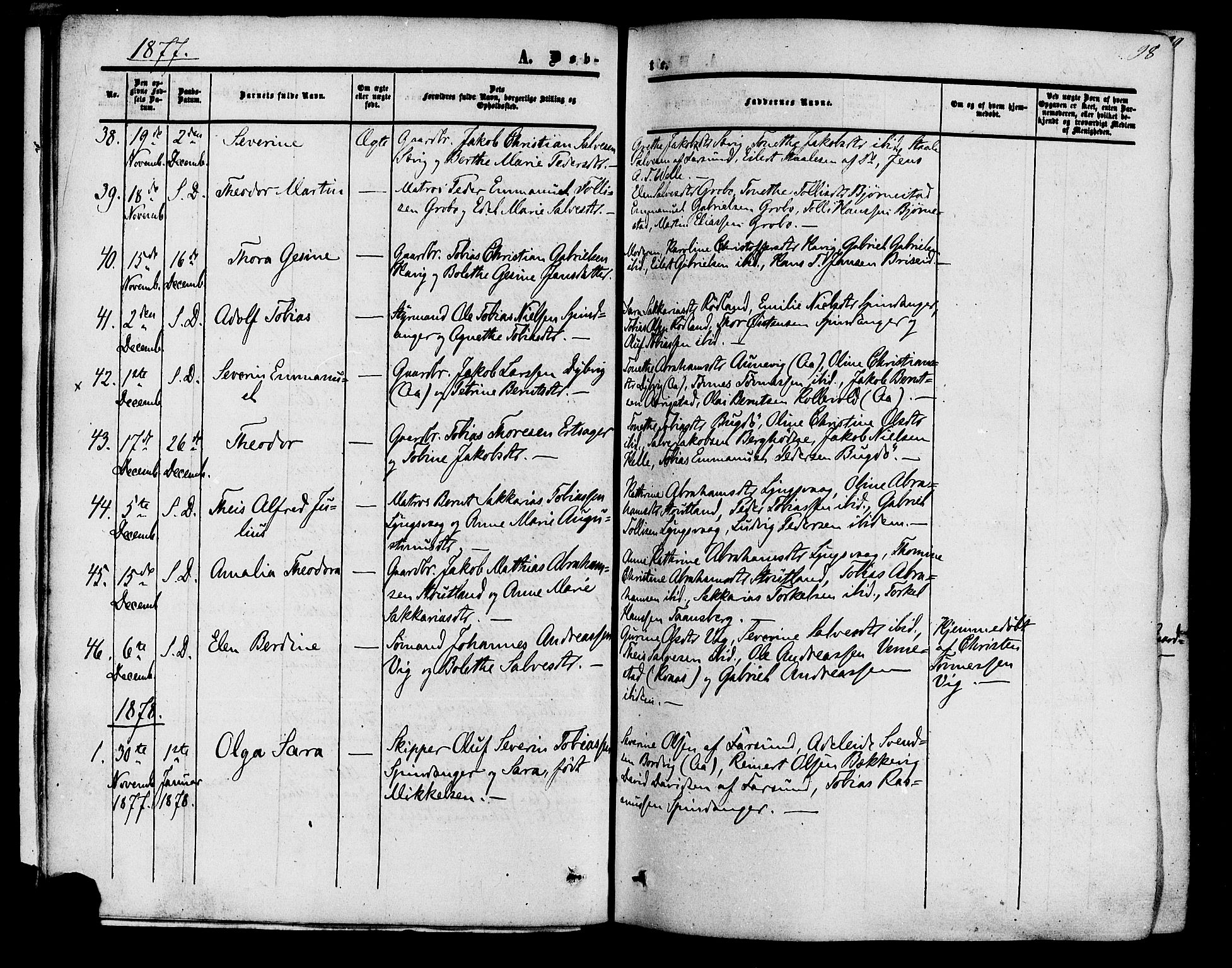 Herad sokneprestkontor, SAK/1111-0018/F/Fa/Fab/L0004: Parish register (official) no. A 4, 1853-1885, p. 98