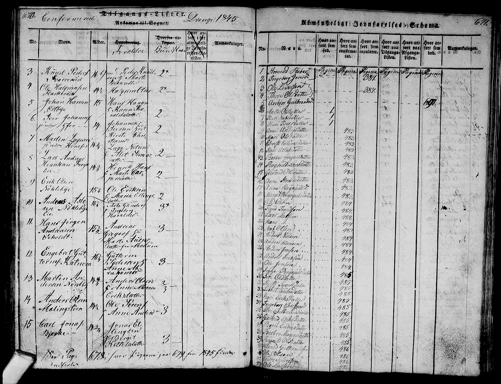 Norderhov kirkebøker, SAKO/A-237/G/Ga/L0003: Parish register (copy) no. I 3 /1, 1814-1876, p. 670-671