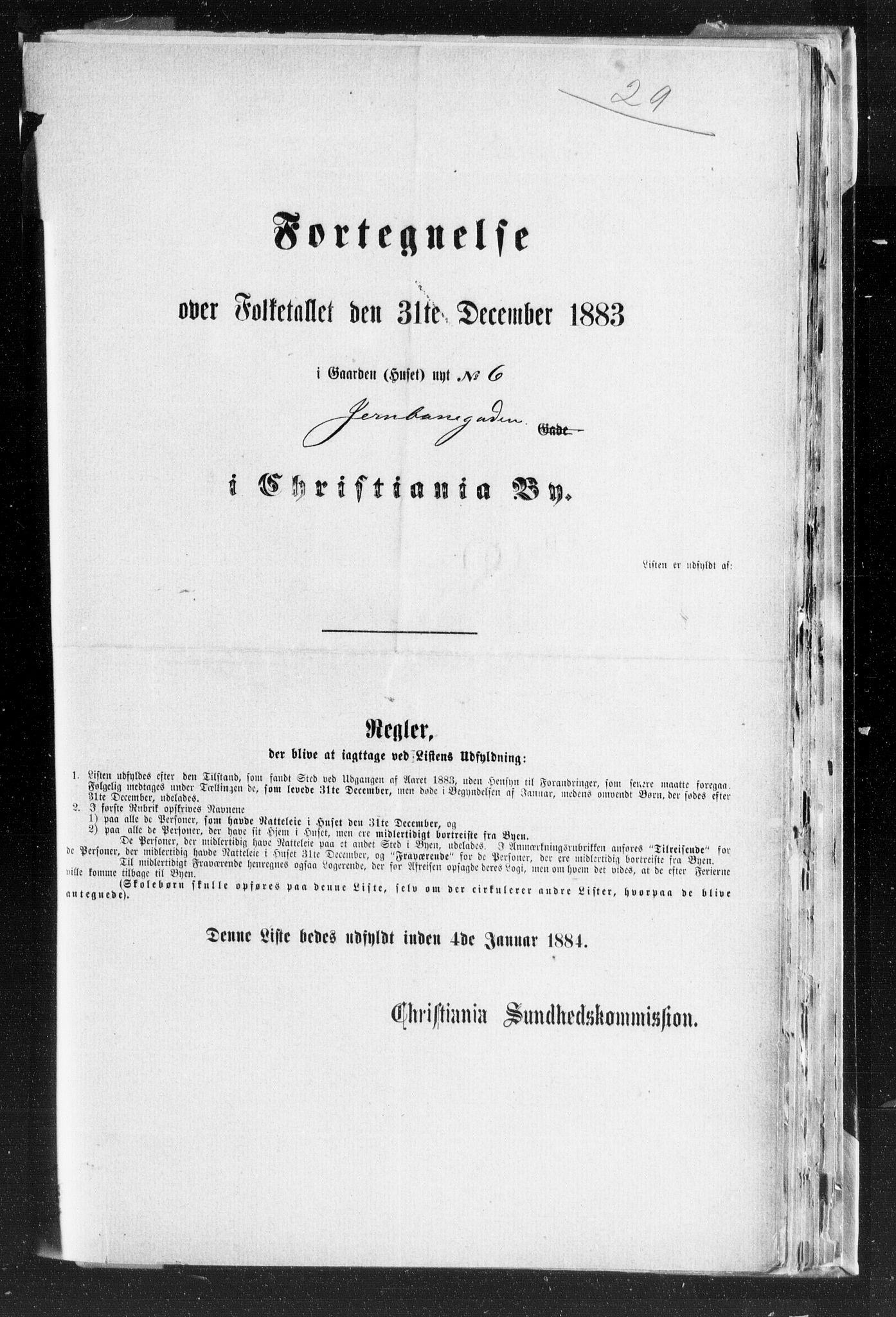 OBA, Municipal Census 1883 for Kristiania, 1883, p. 1952