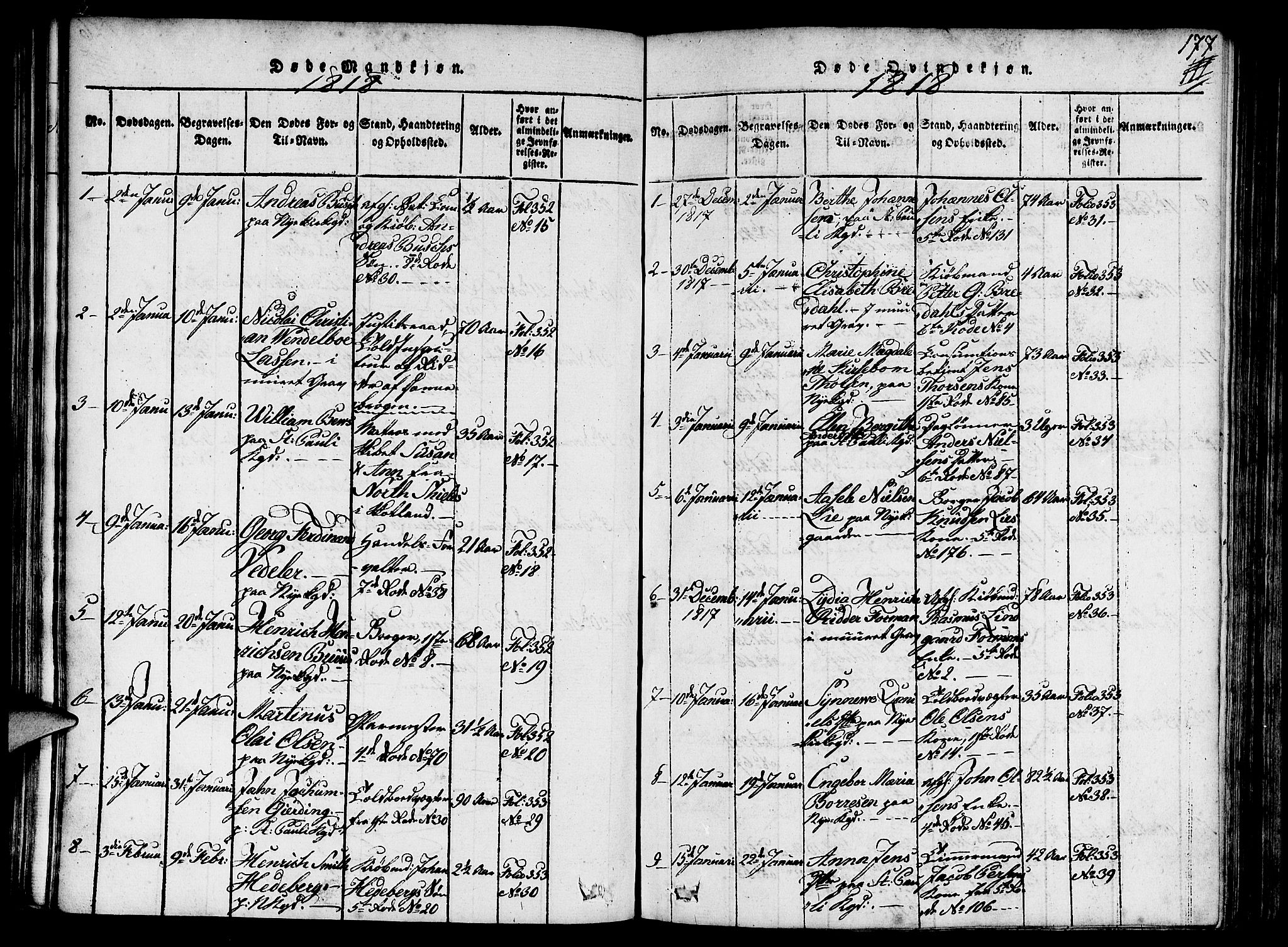 Nykirken Sokneprestembete, SAB/A-77101/H/Haa/L0011: Parish register (official) no. A 11, 1816-1821, p. 177