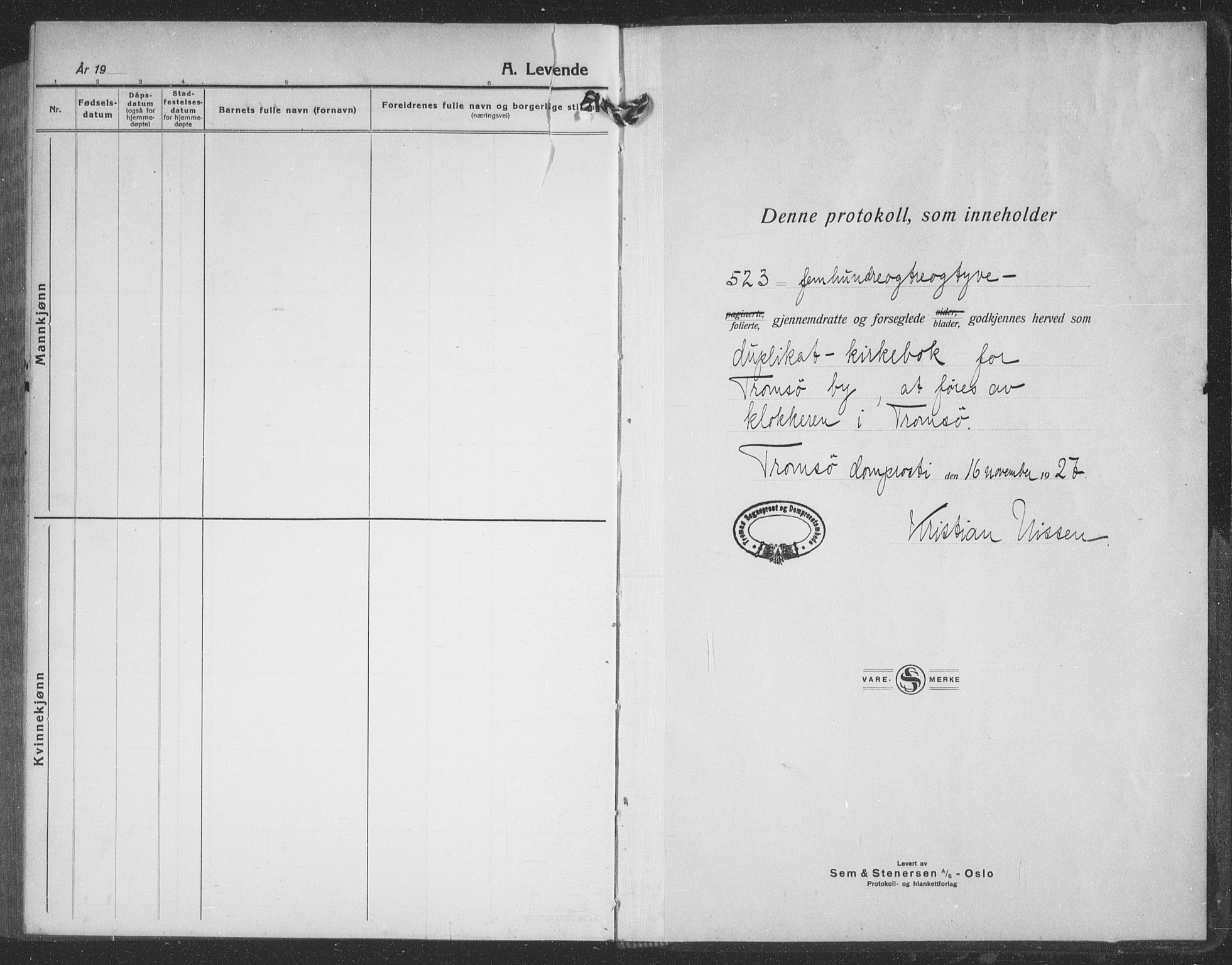 Tromsø sokneprestkontor/stiftsprosti/domprosti, SATØ/S-1343/G/Gb/L0010klokker: Parish register (copy) no. 10, 1925-1937