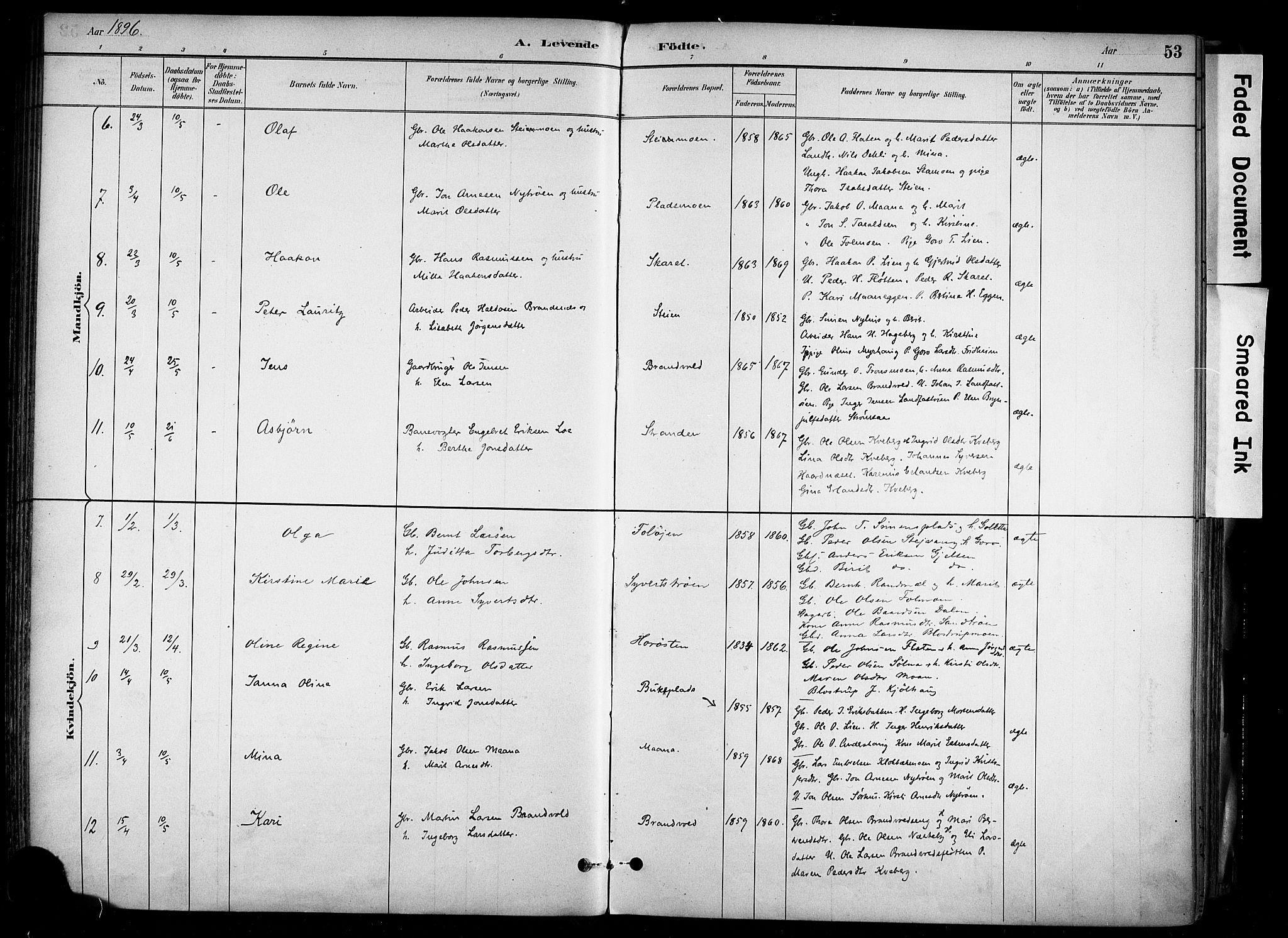 Alvdal prestekontor, AV/SAH-PREST-060/H/Ha/Haa/L0002: Parish register (official) no. 2, 1883-1906, p. 53