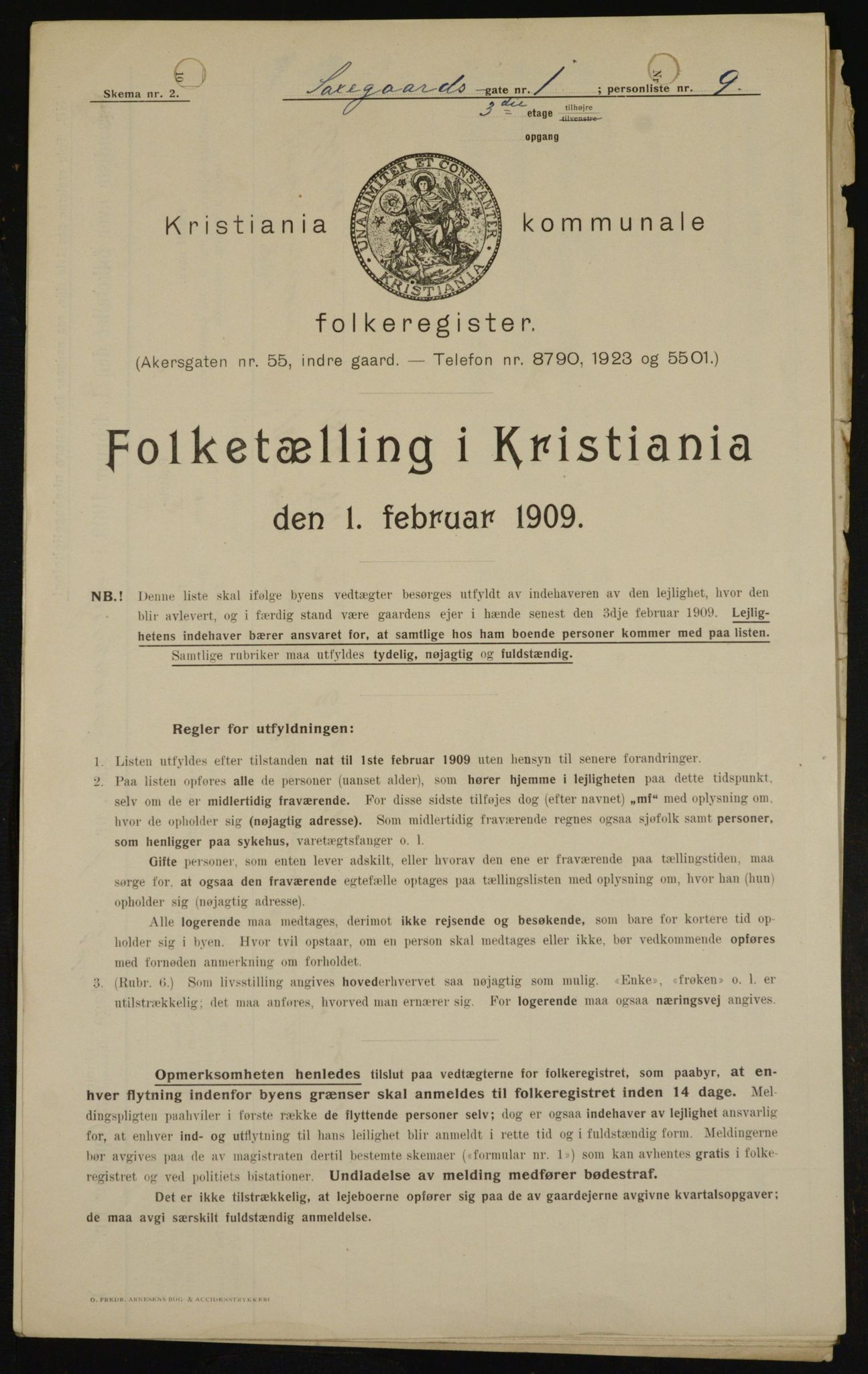OBA, Municipal Census 1909 for Kristiania, 1909, p. 81162