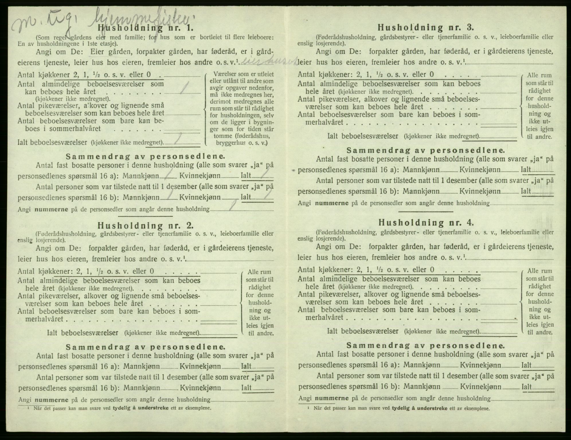 SAB, 1920 census for Fjell, 1920, p. 785