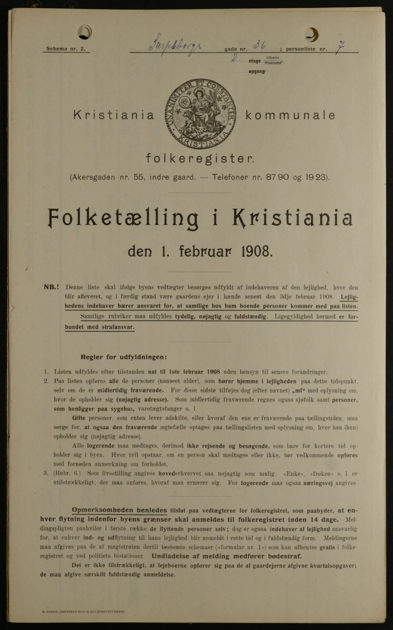 OBA, Municipal Census 1908 for Kristiania, 1908, p. 80392