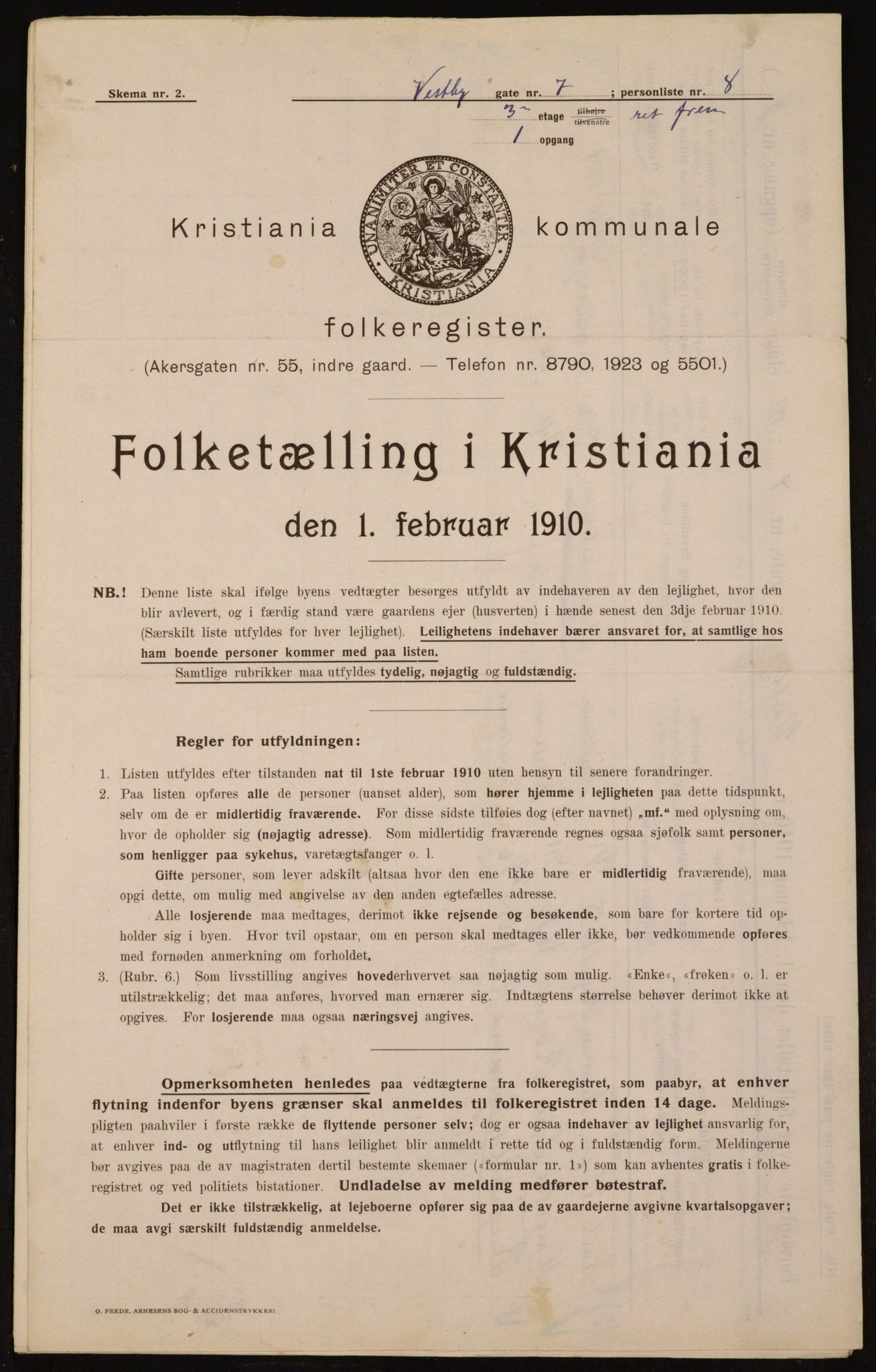 OBA, Municipal Census 1910 for Kristiania, 1910, p. 115959