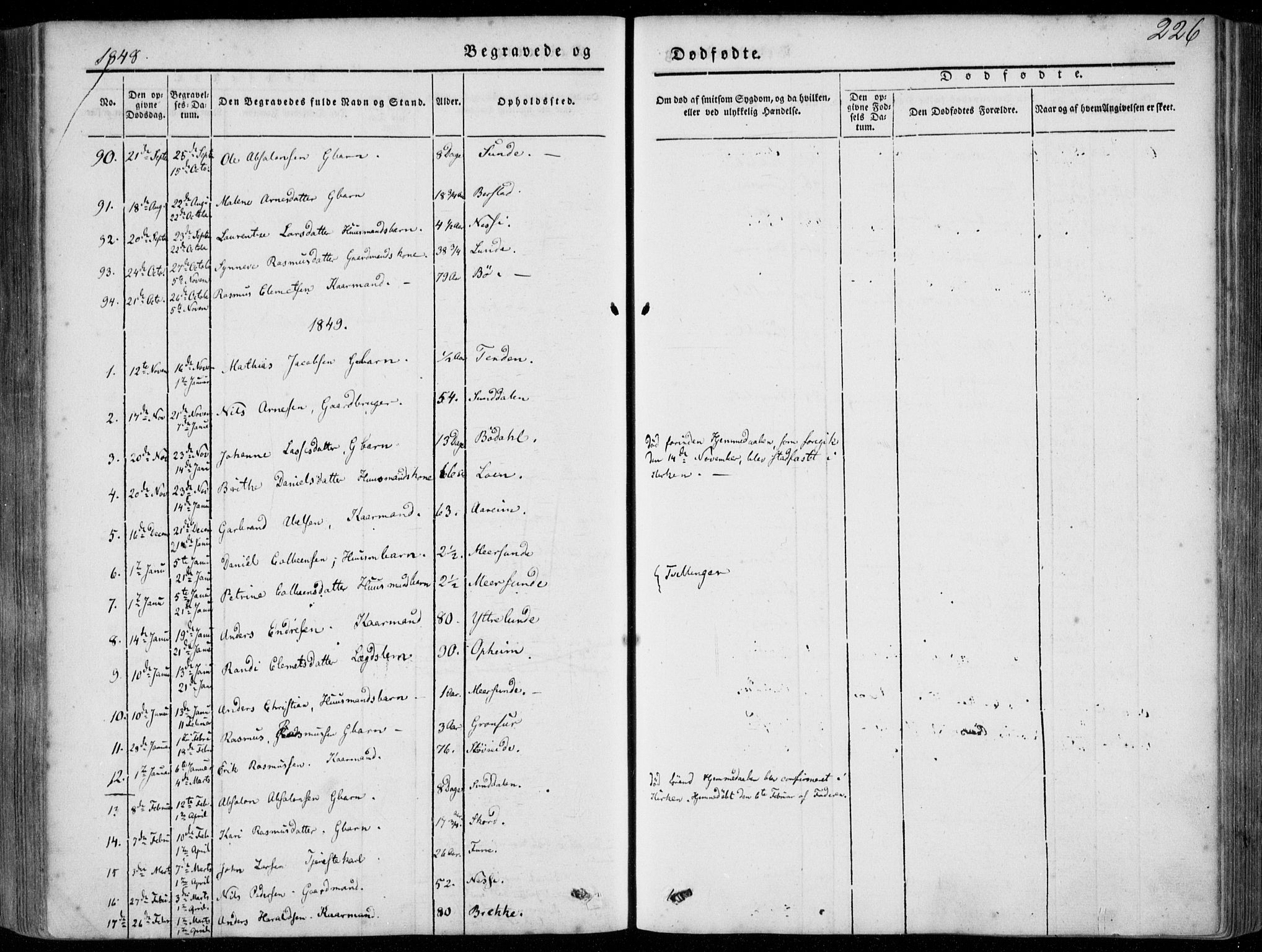Stryn Sokneprestembete, SAB/A-82501: Parish register (official) no. A 2, 1844-1861, p. 226