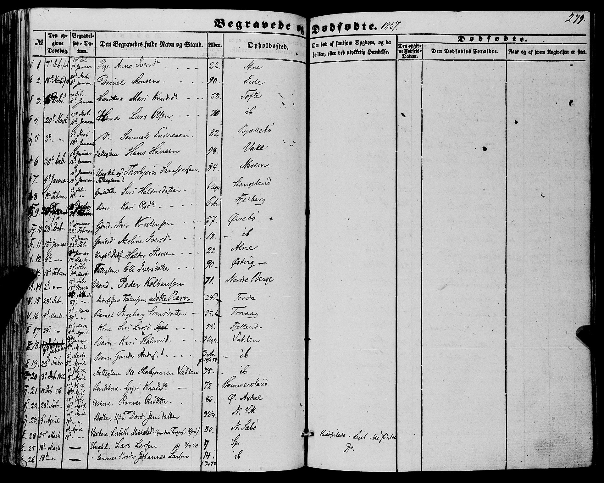 Fjelberg sokneprestembete, SAB/A-75201/H/Haa: Parish register (official) no. A 7, 1851-1867, p. 279